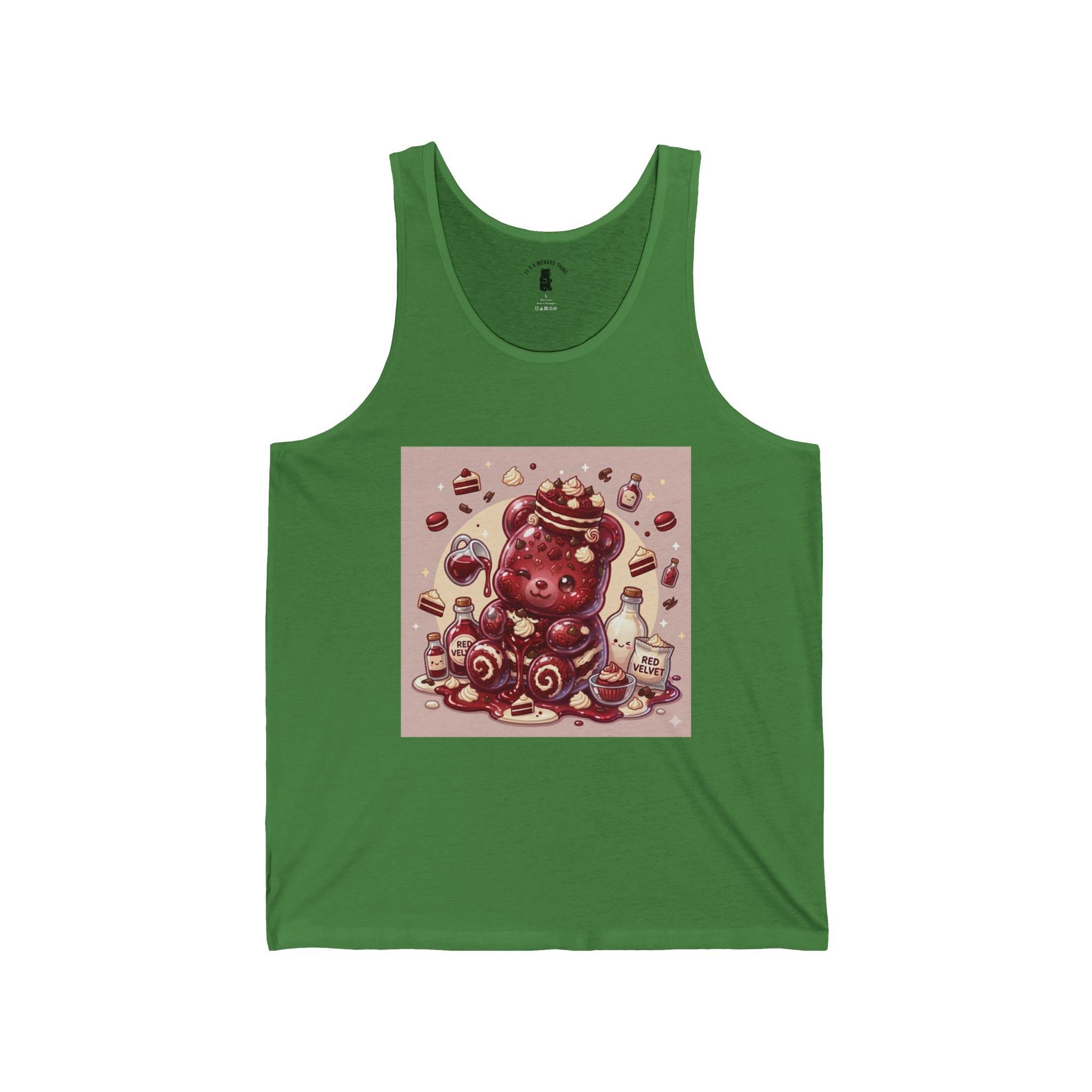 Special Red Velvet Cake & Frosting, Gooey Gummy Bear — Cute Illustration Tank