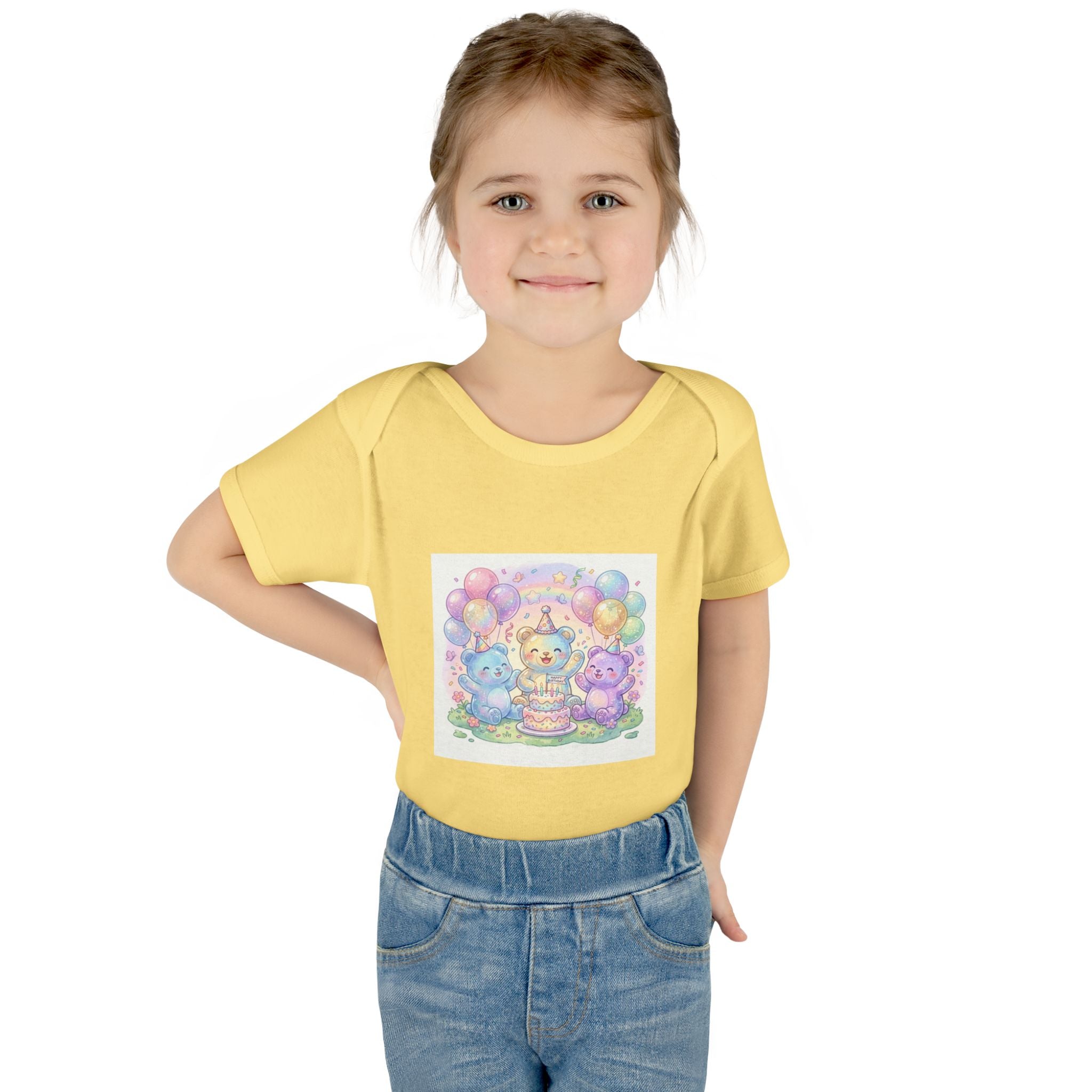 Birthday Gooey Bears, Cake & Balloons Infant Onesie