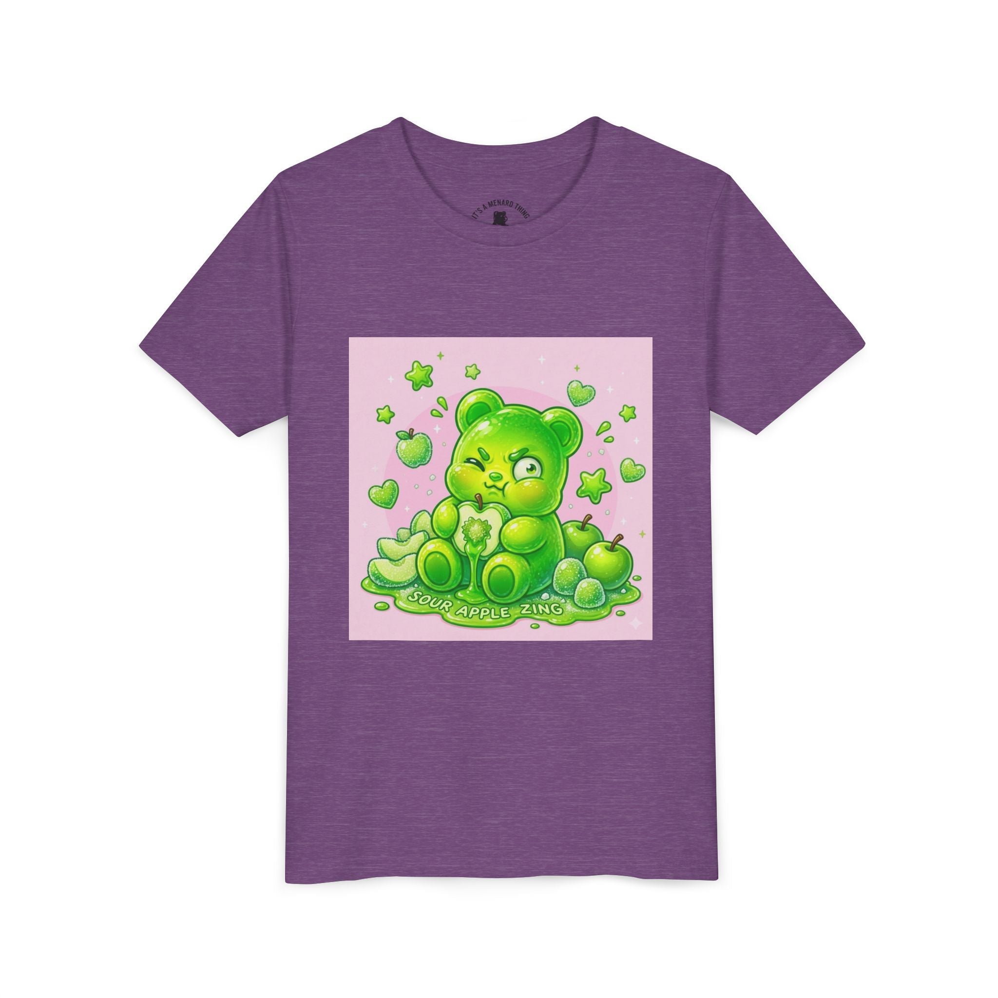 Neon Green Sour Apple Gooey Gummy Bear Graphic Youth Shirt