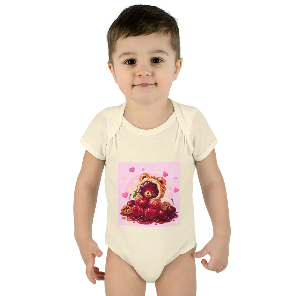 Cherry Danish Gooey Gummy Bear in Puff PJs (Infant Rib Onesie)