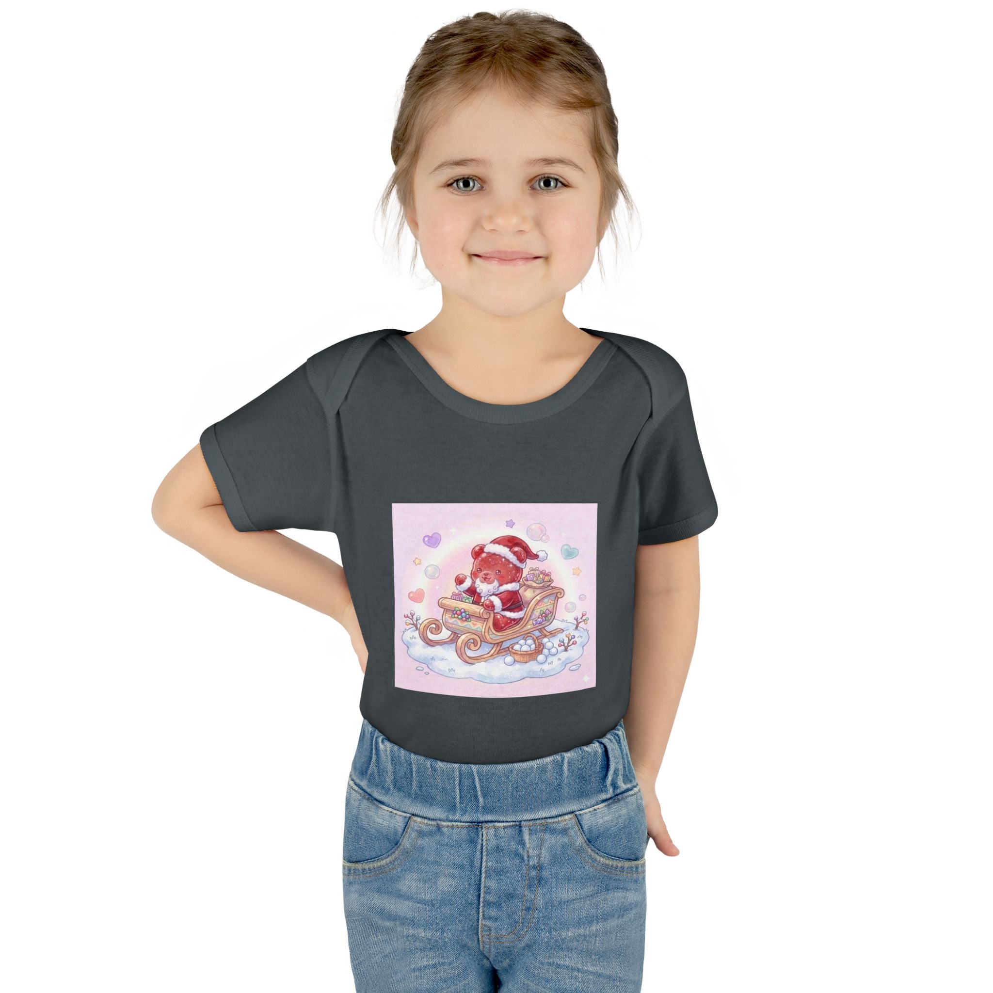 Baby Bodysuit – Gooey Gummy Santa in Sleigh Christmas Infant Onesie