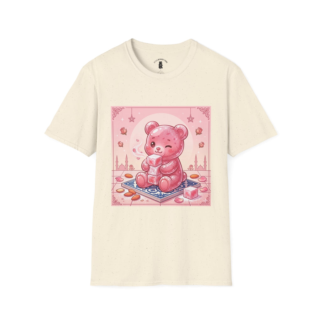 Rose Water Turkish Delight, Pink Gooey Gummy Bear— Kawaii Illustration