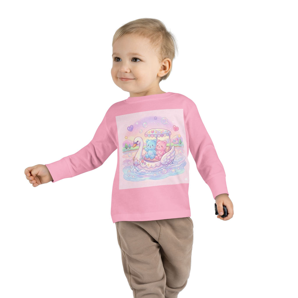 Swan Boat Ride, Oozy Bear Duo Friends- Graphic Long Sleeve Shirts