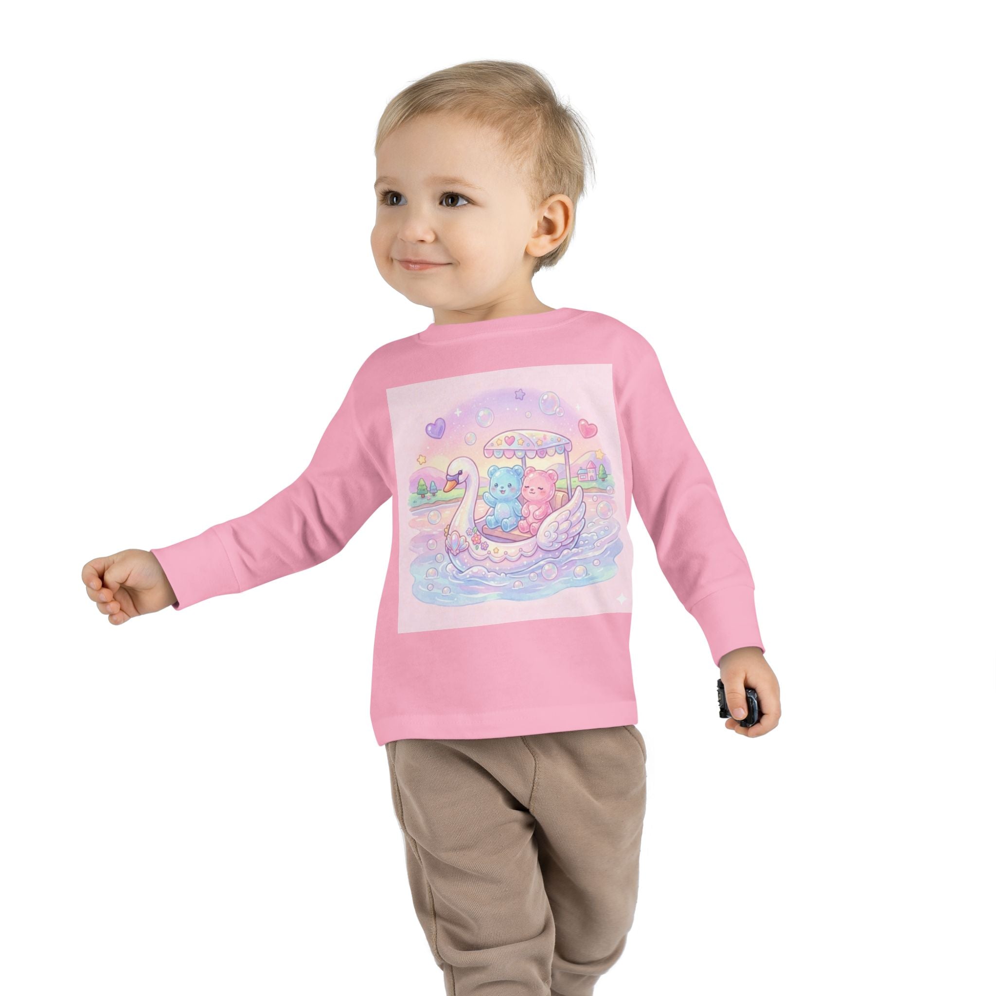 Swan Boat Ride, Oozy Bear Duo Friends- Graphic Long Sleeve Shirts