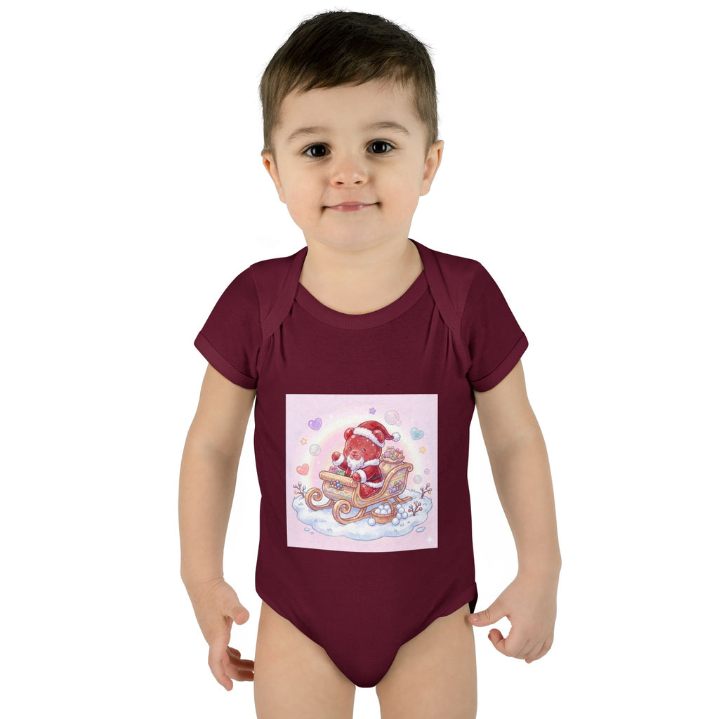 Baby Bodysuit – Gooey Gummy Santa in Sleigh Christmas Infant Onesie