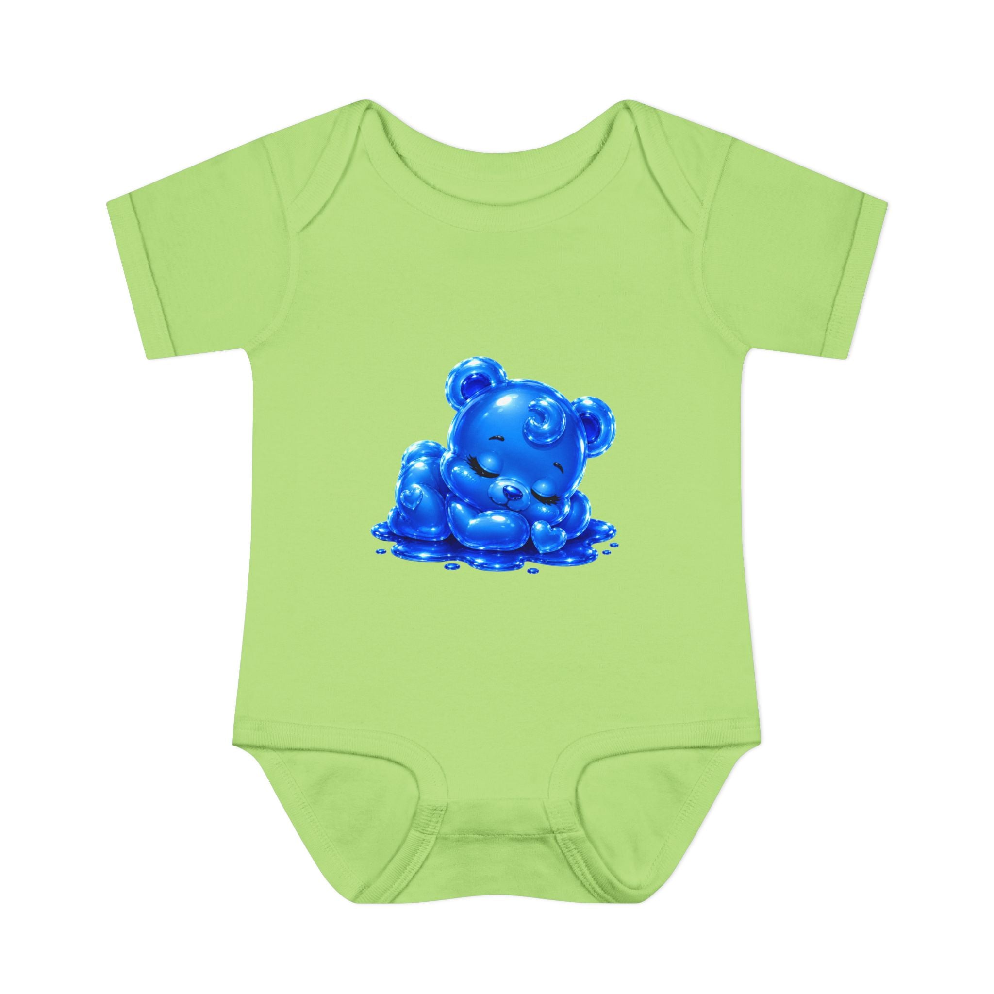 Taking a Nap, Blue Oozy Baby Gummy Bear Cutie Addition- Graphic Onesie