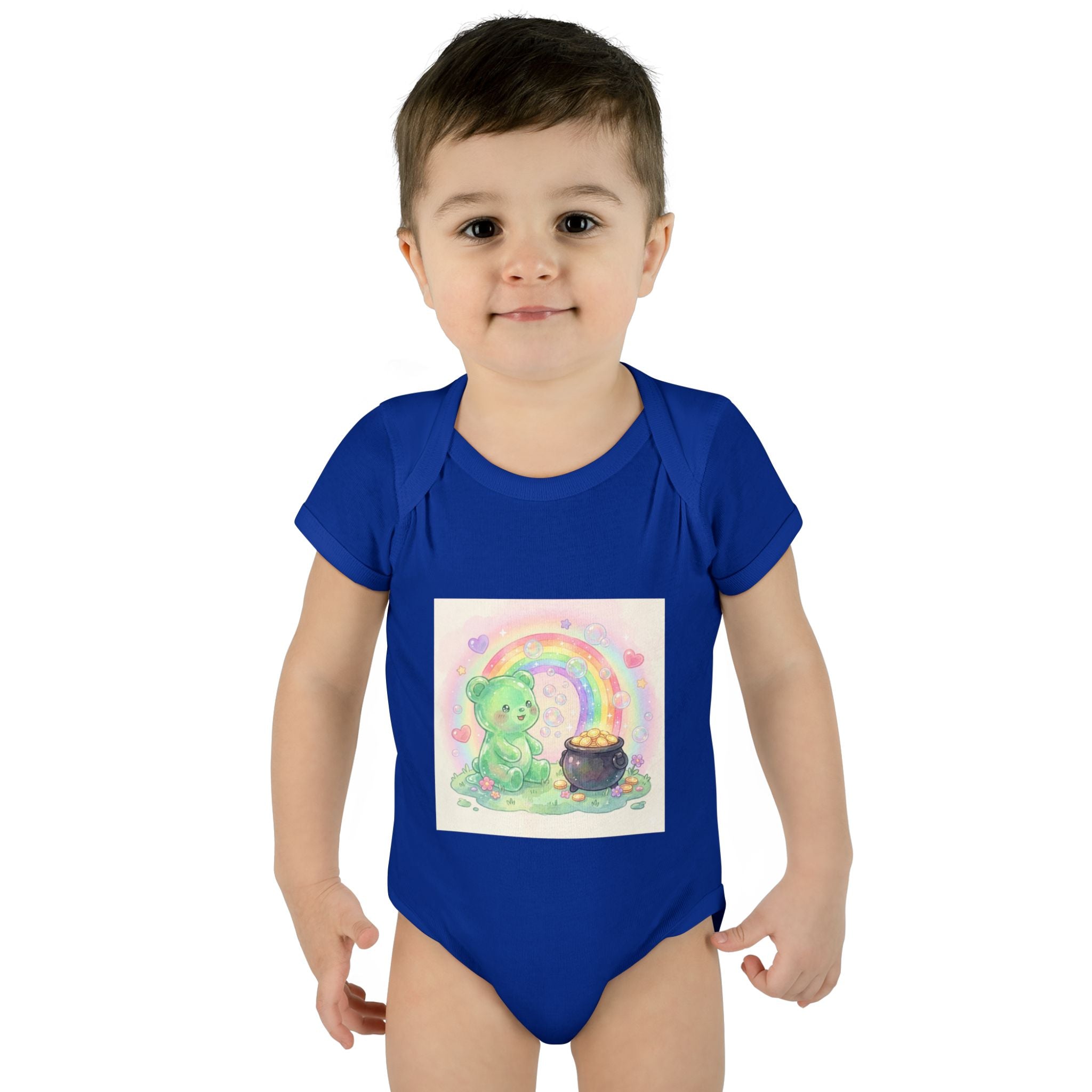 Rainbow Gooey Gummy Bear Found Inner Treasure – Cute St. Patrick’s Day Luck Baby Onesie