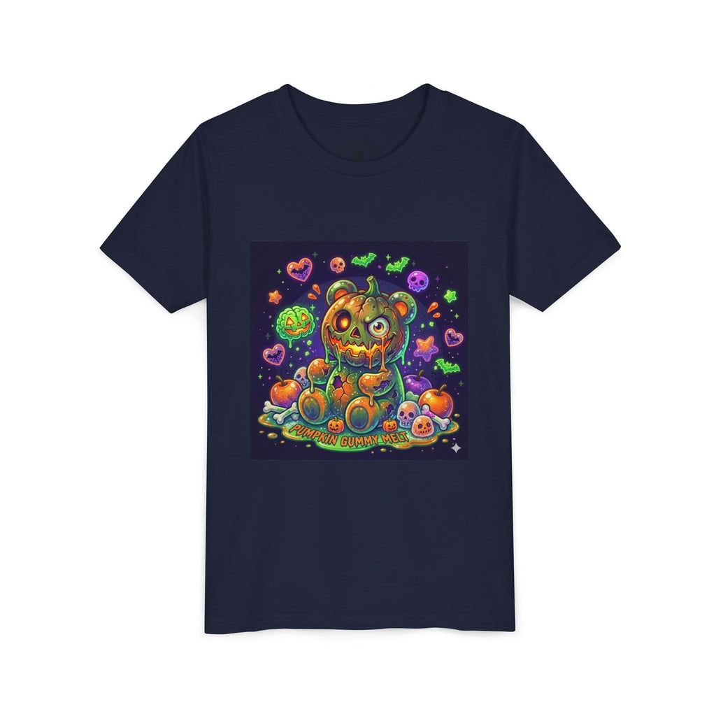 Cute Creepy Pumpkin Head Gooey Gummy Bear Halloween- Graphic Tee