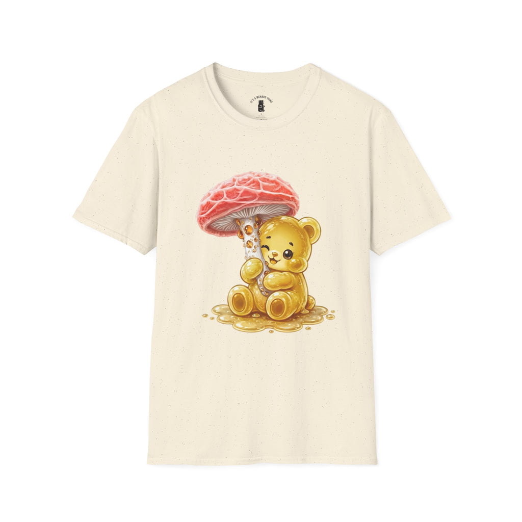 Sticky Strange Orange Mushroom, Yellow Oozy Bear Gummy- Graphic shirt