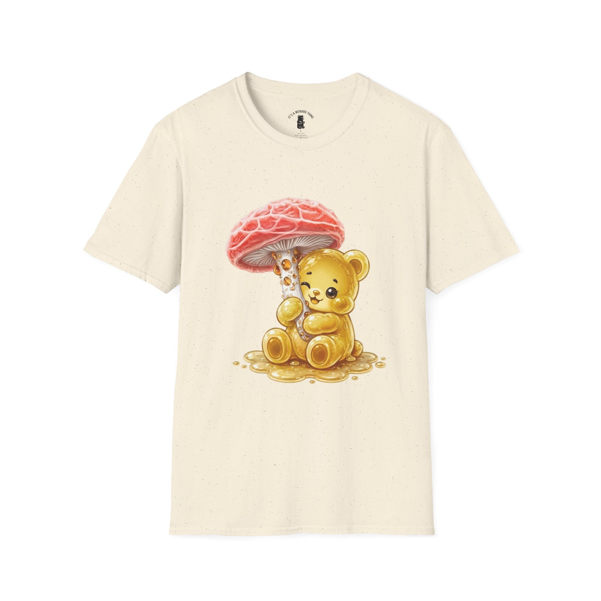 Sticky Strange Orange Mushroom, Yellow Oozy Bear Gummy- Graphic shirt