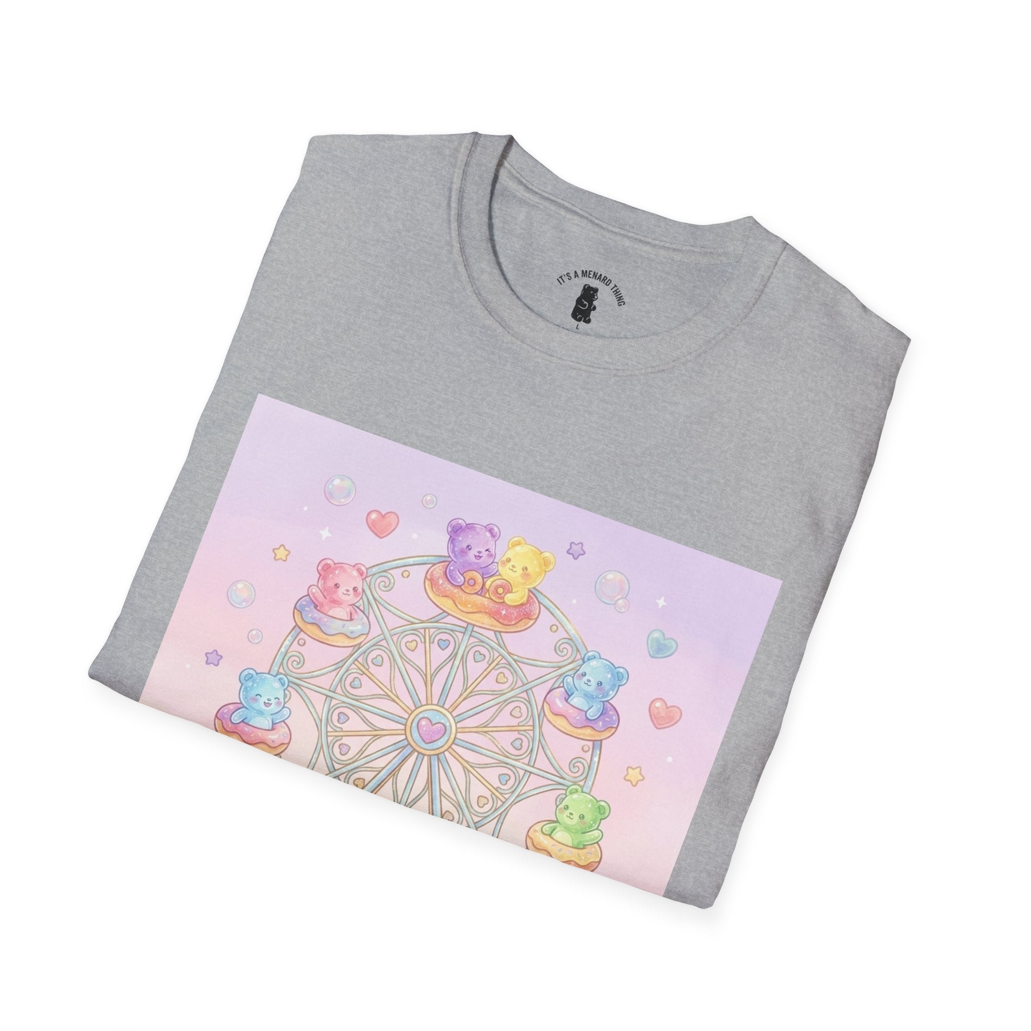 Carnival, Riding the Ferris Wheel with Gooey Gummy Friends T-Shirt — Cute Graphic Tee