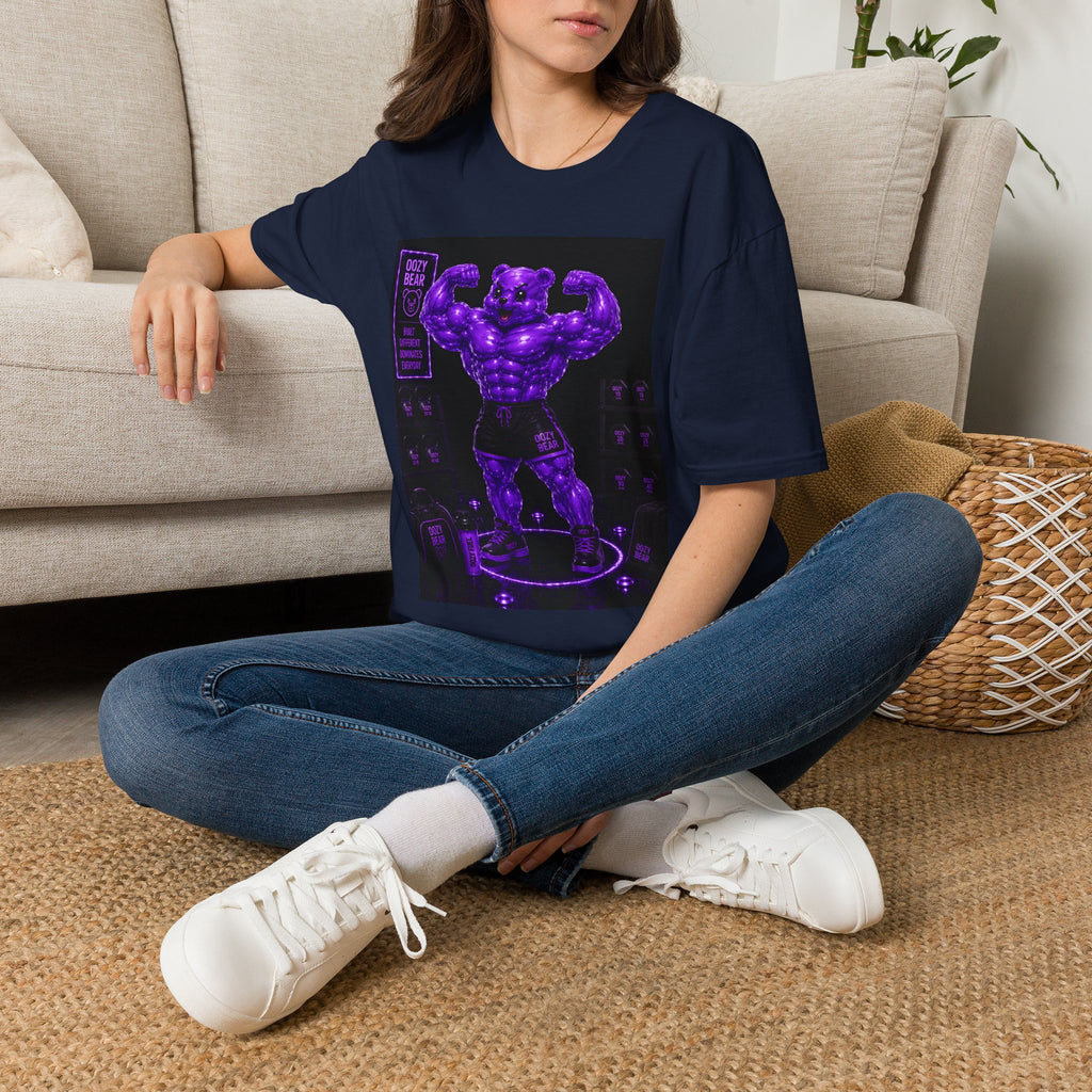Flexing Muscles, After Workout Oozy Buff Bear Gym Gummy- Adult Graphic Shirt