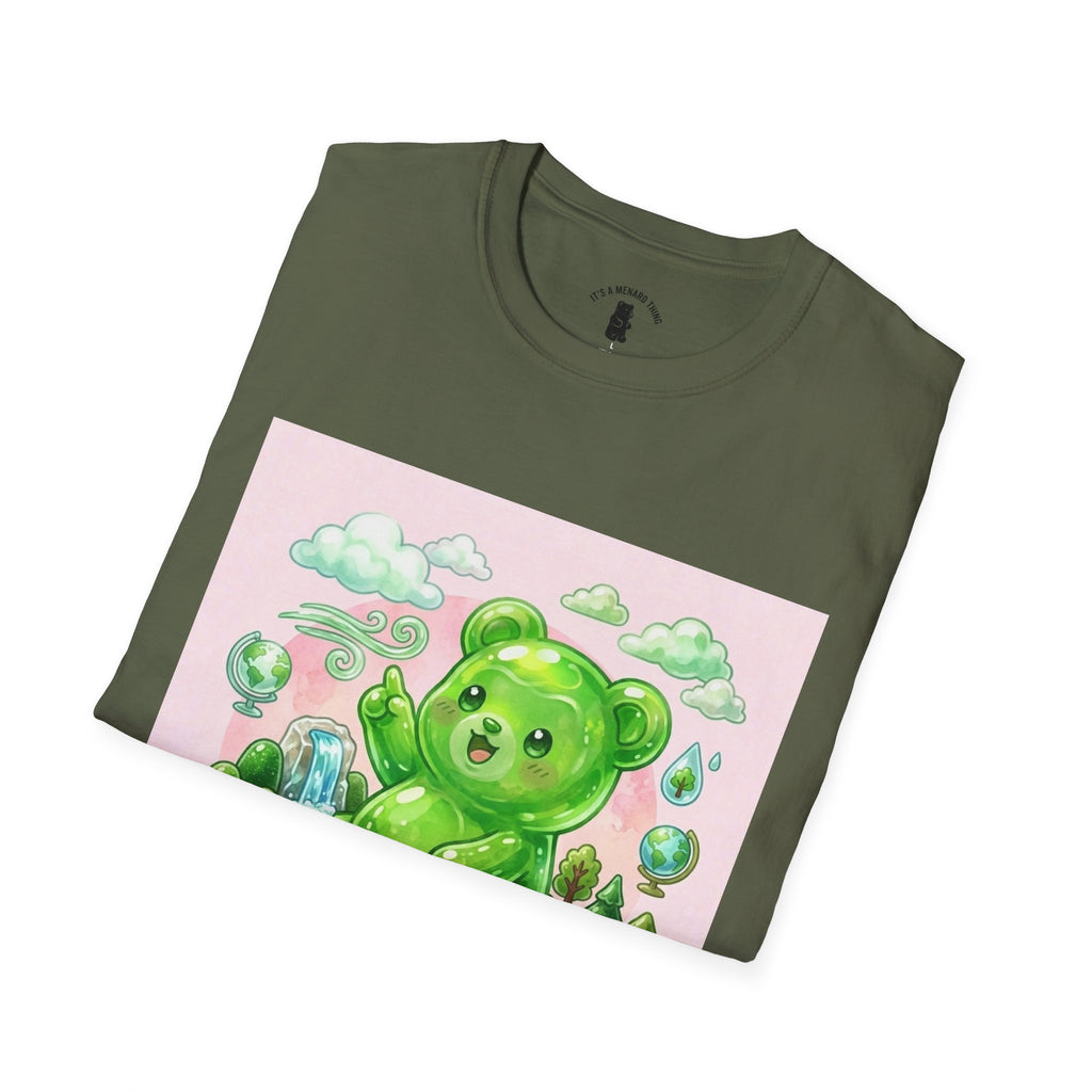 Green Teddy Bear Nature Tee — Cute Eco-Garden Graphic T-Shirt