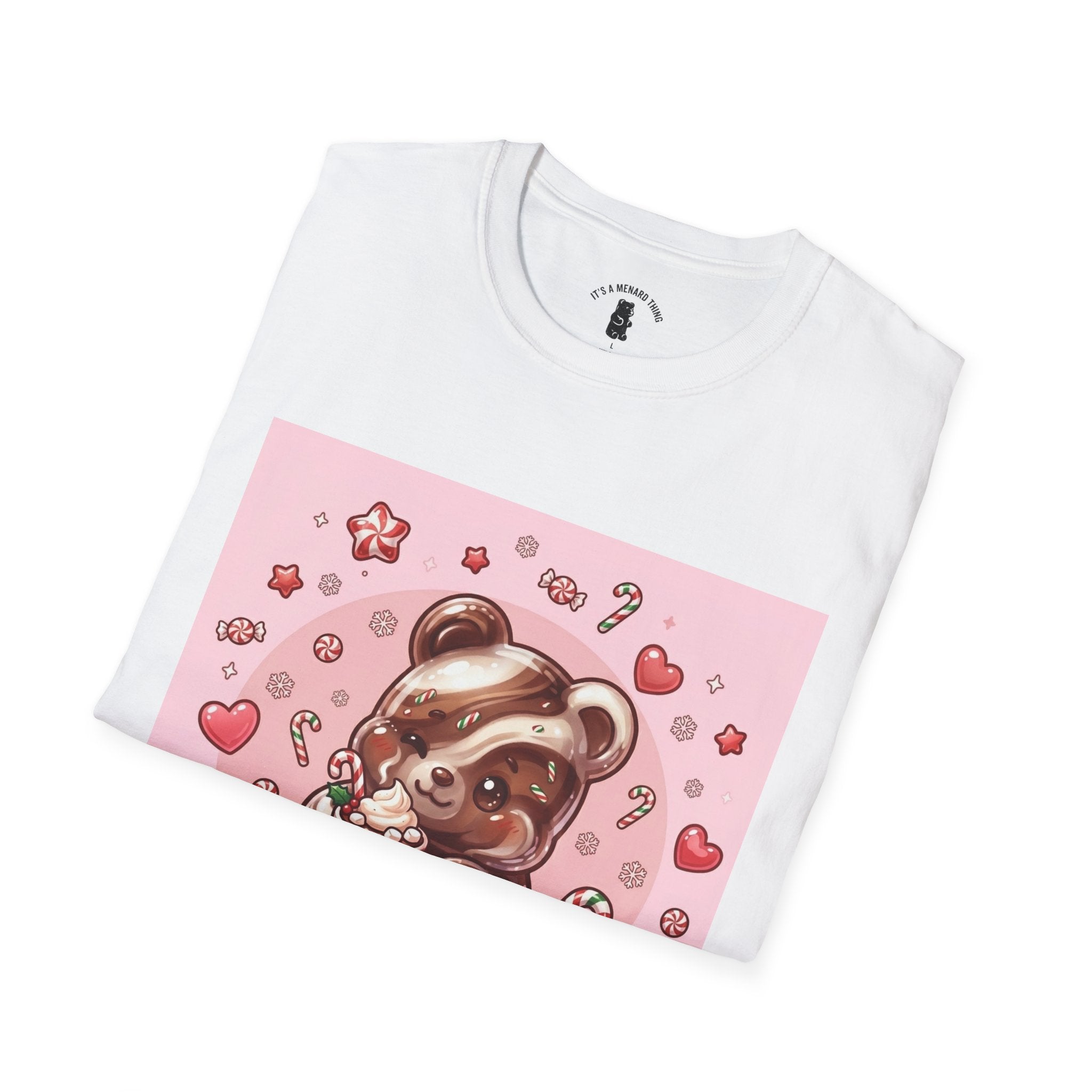Cute Hot Chocolate and Peppermint stick Gooey Gummy Bear — Kawaii Graphic Tee