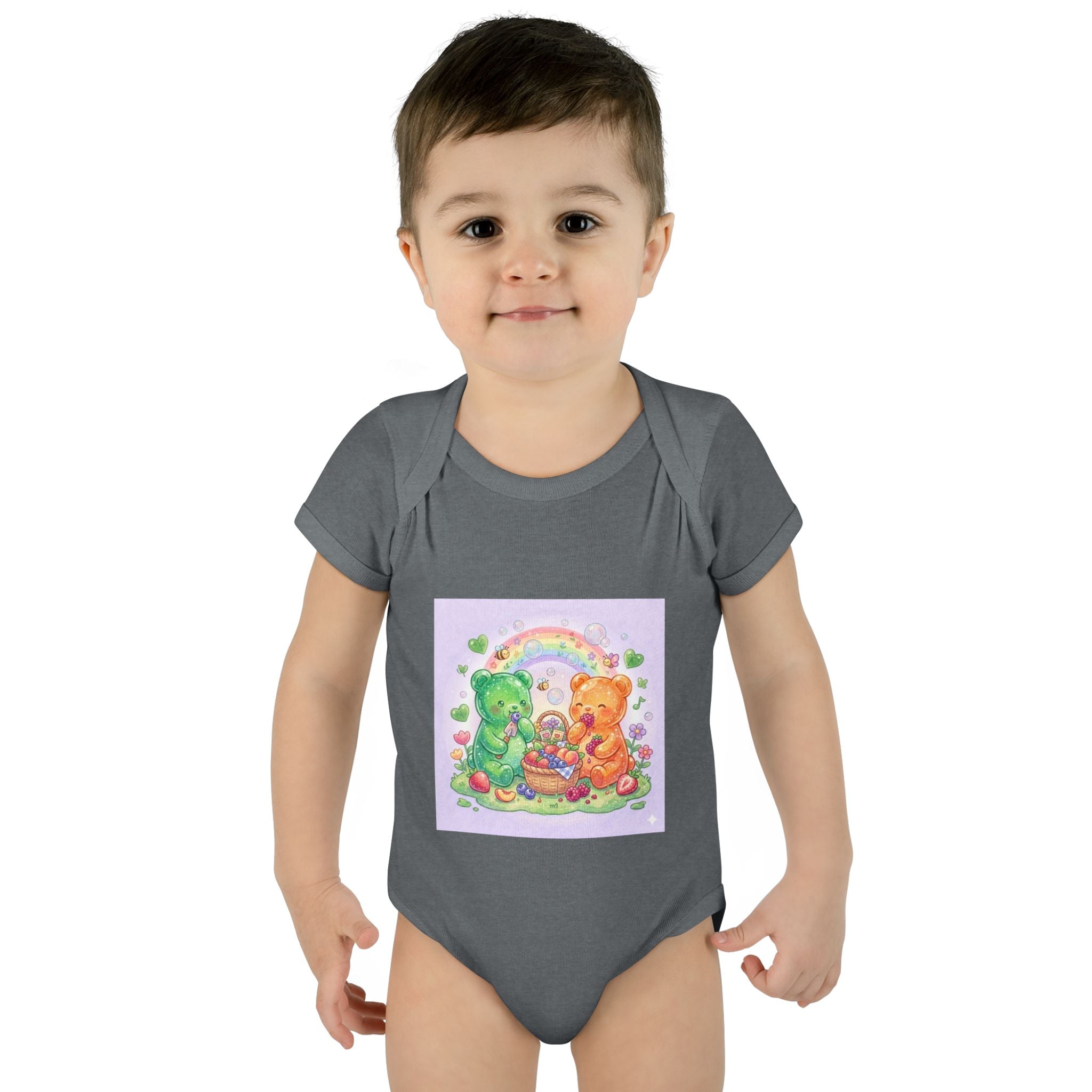 Fruit Garden Eating Gooey Gummy Bears Infant Bodysuit — Baby Shower Gift