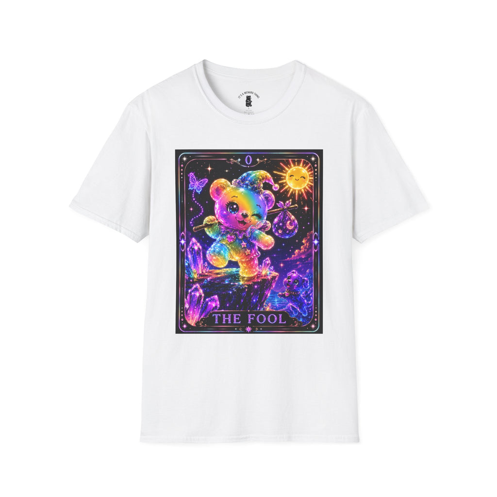 The Fool Tarot Colorful Rainbow Oozy Bear Friend- Cute Graphic Shirt