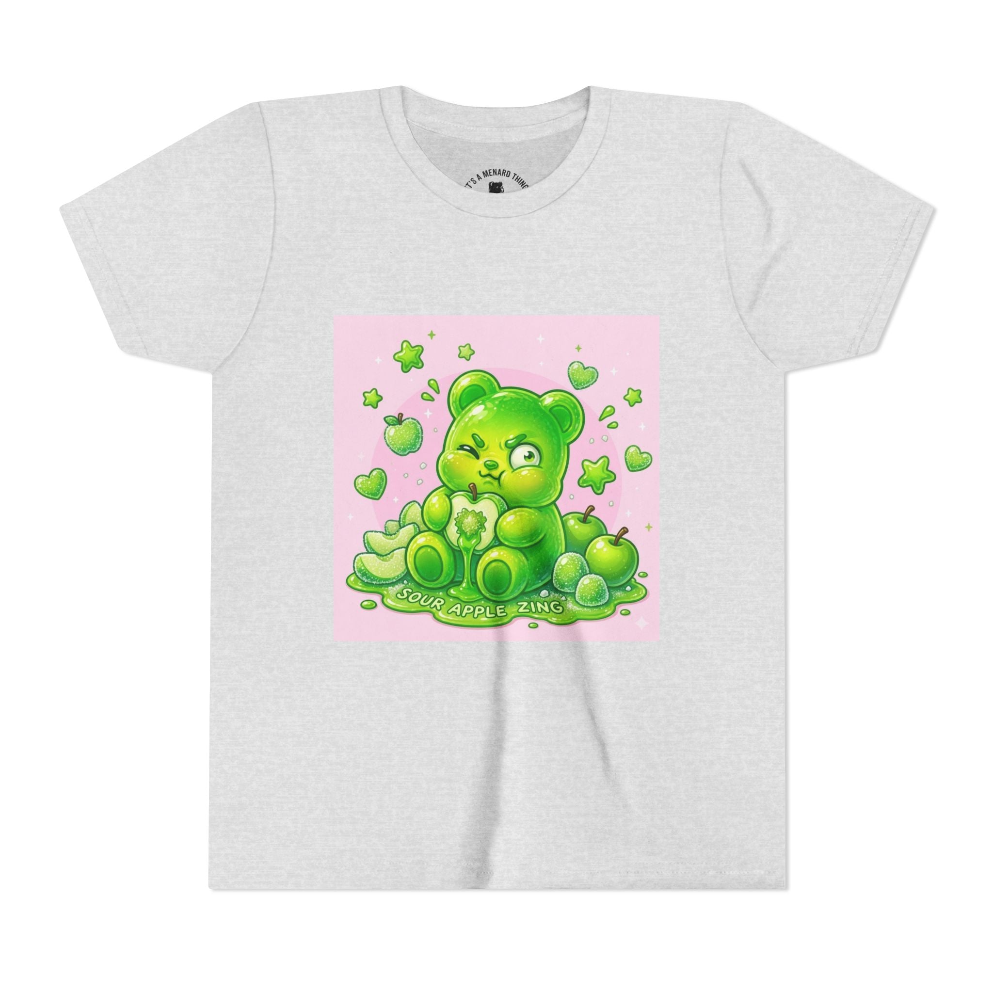 Neon Green Sour Apple Gooey Gummy Bear Graphic Youth Shirt