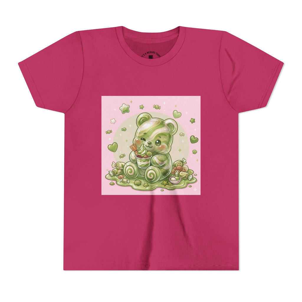 Matcha and Cream Gooey Gummy Bear Graphic Youth T-Shirt