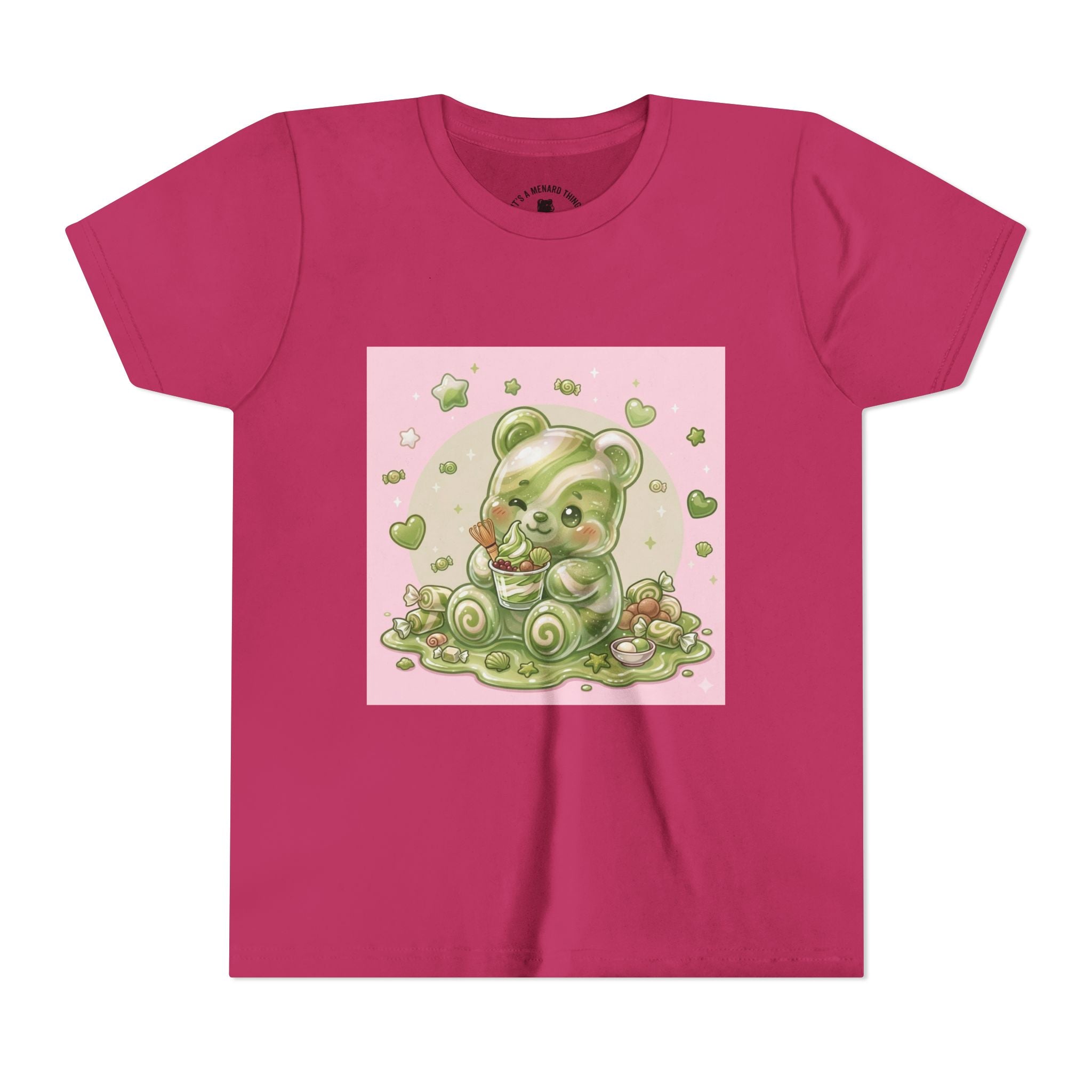 Matcha and Cream Gooey Gummy Bear Graphic Youth T-Shirt
