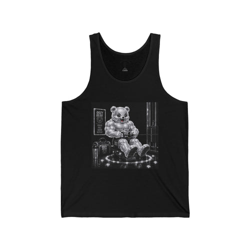 Bench Workout, Silver Oozy Buff Bear Gummy Gym Addition- Adult Graphic Shirt