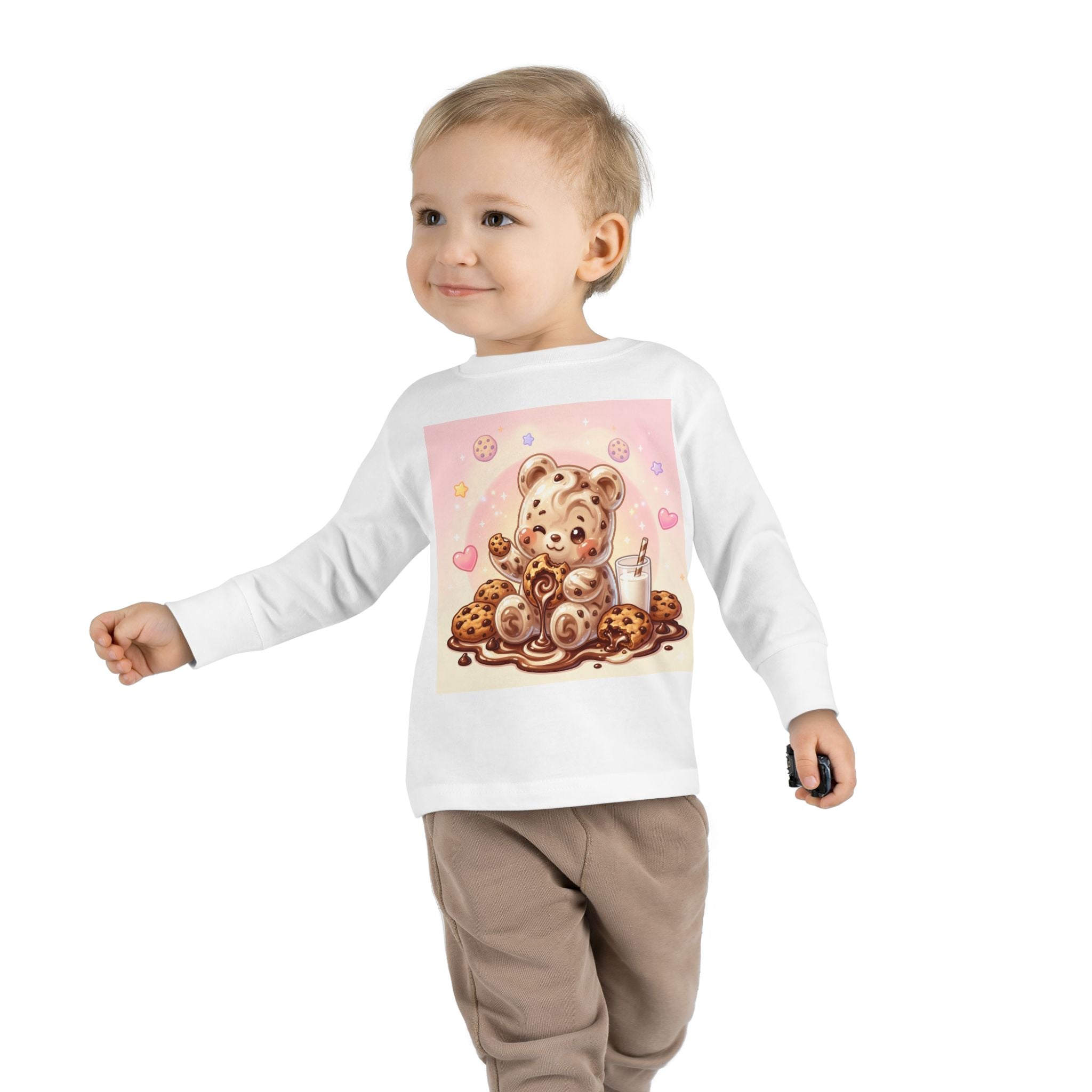 Milk & Cookies, Fudge Oozy Bear Gummy Friend- Kids Graphic Long sleeve Shirt