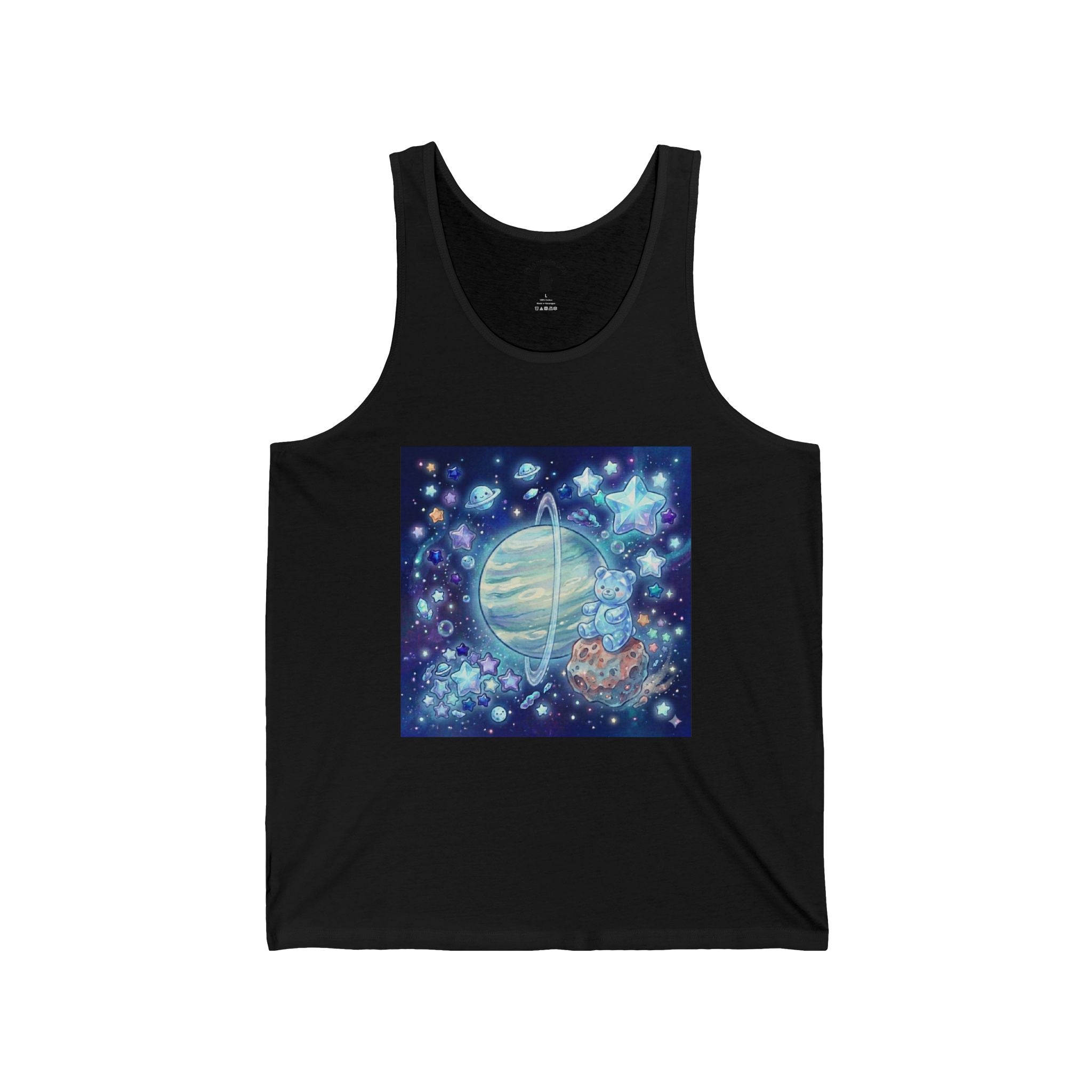 Passing by Uranus, Special Blue Gooey Gummy Bear — Cute Illustration Tank Top