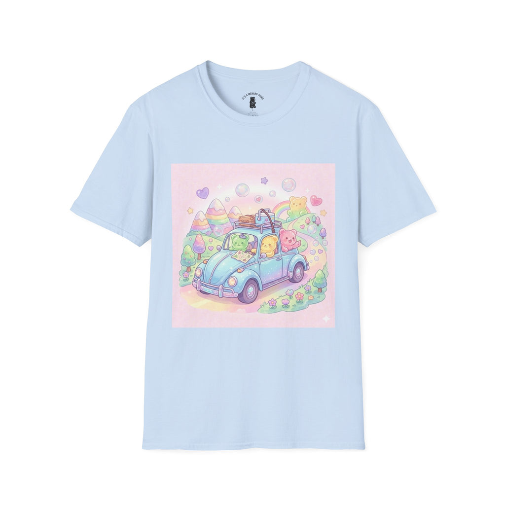 Buggy Road trip, Gooey Gummy Friends Adventure — Kawaii Graphic T-Shirt