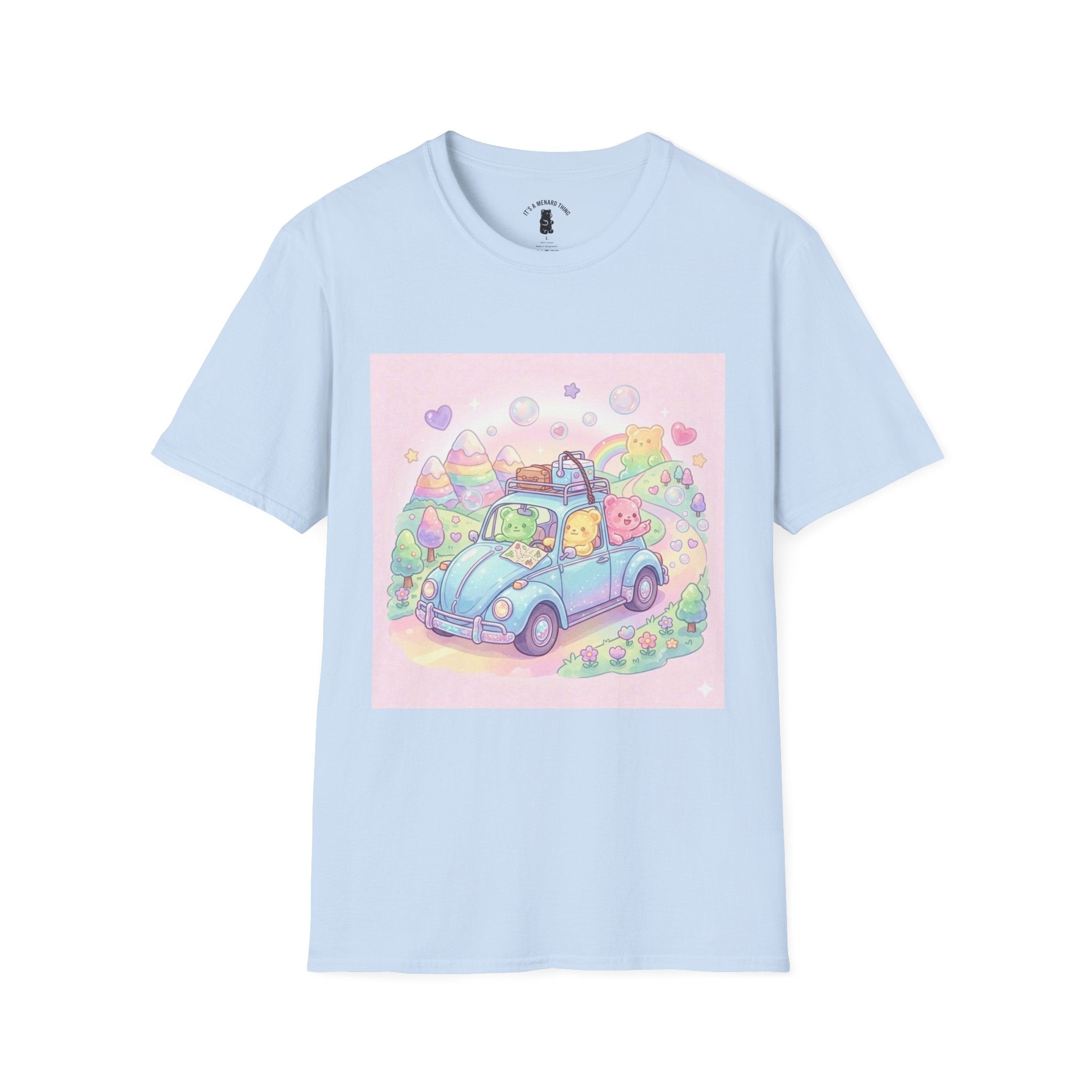 Buggy Road trip, Gooey Gummy Friends Adventure — Kawaii Graphic T-Shirt