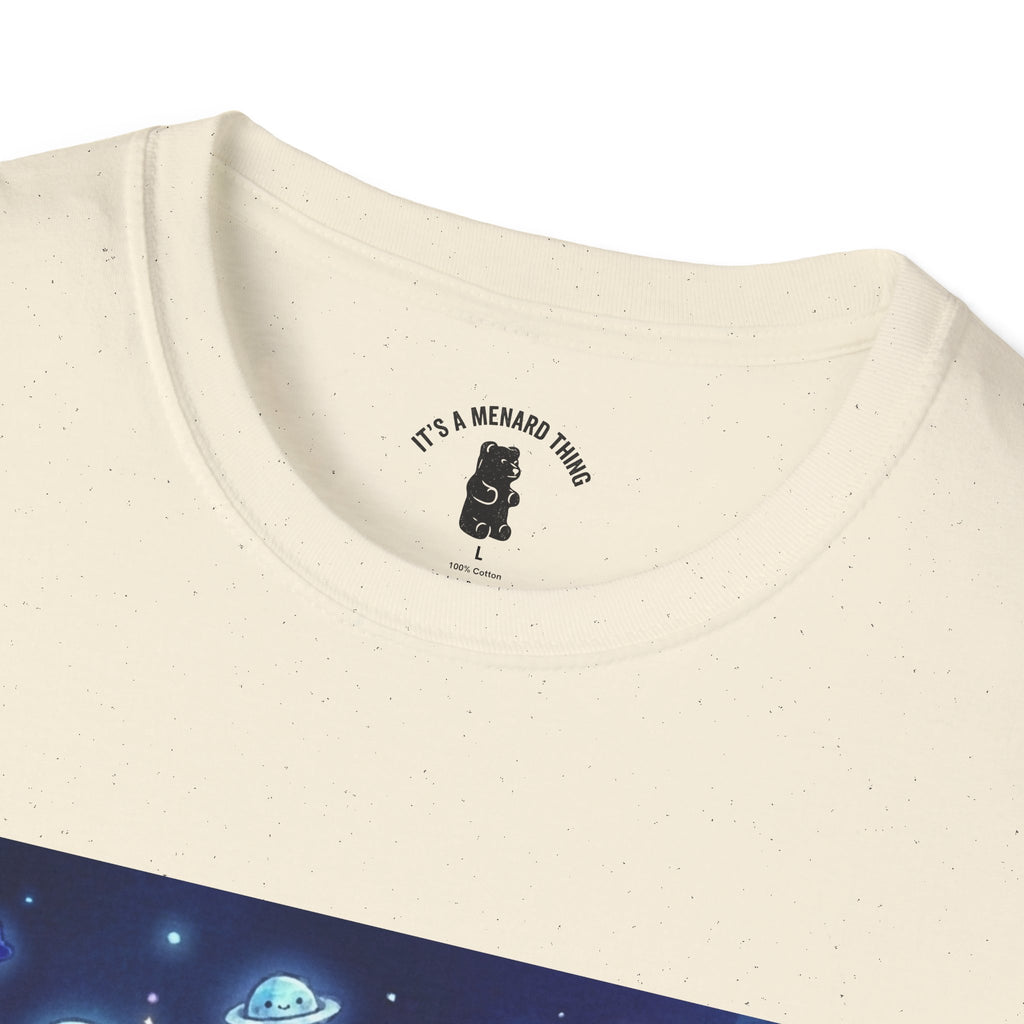 Lets Swim on Neptune, Blue Crystal Gooey Gummy Bear- Kawaii Graphic T-Shirt