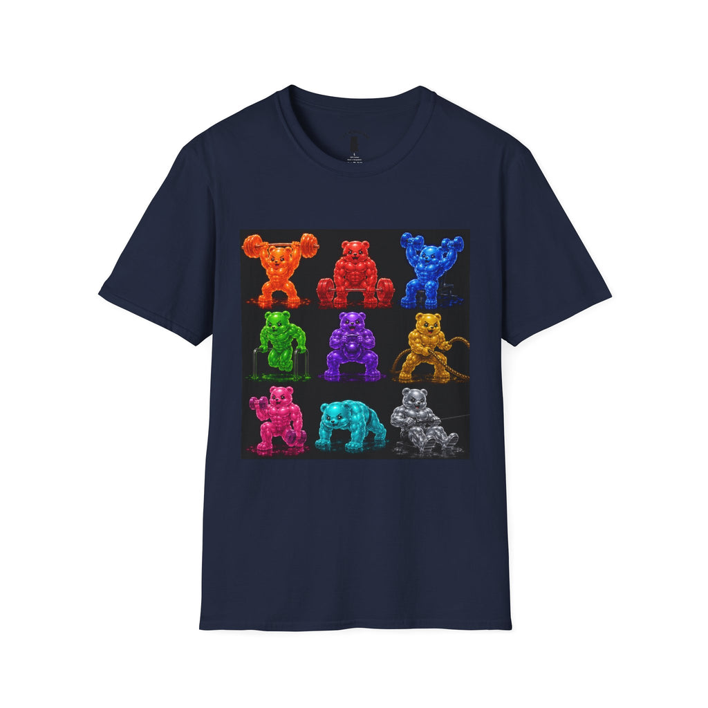 Gummy Grid of Oozy Buff Bears Workout- Adult Graphic Shirt
