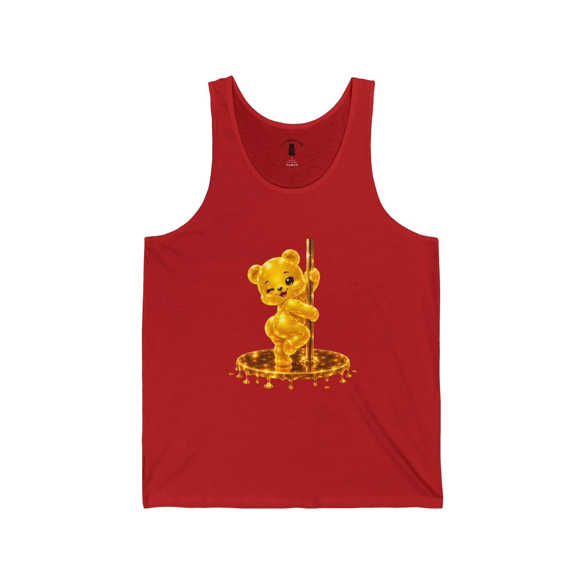 Gold Oozy Bear Pole Dancing Special Addition- Graphic Tank Top (Adults Only!)