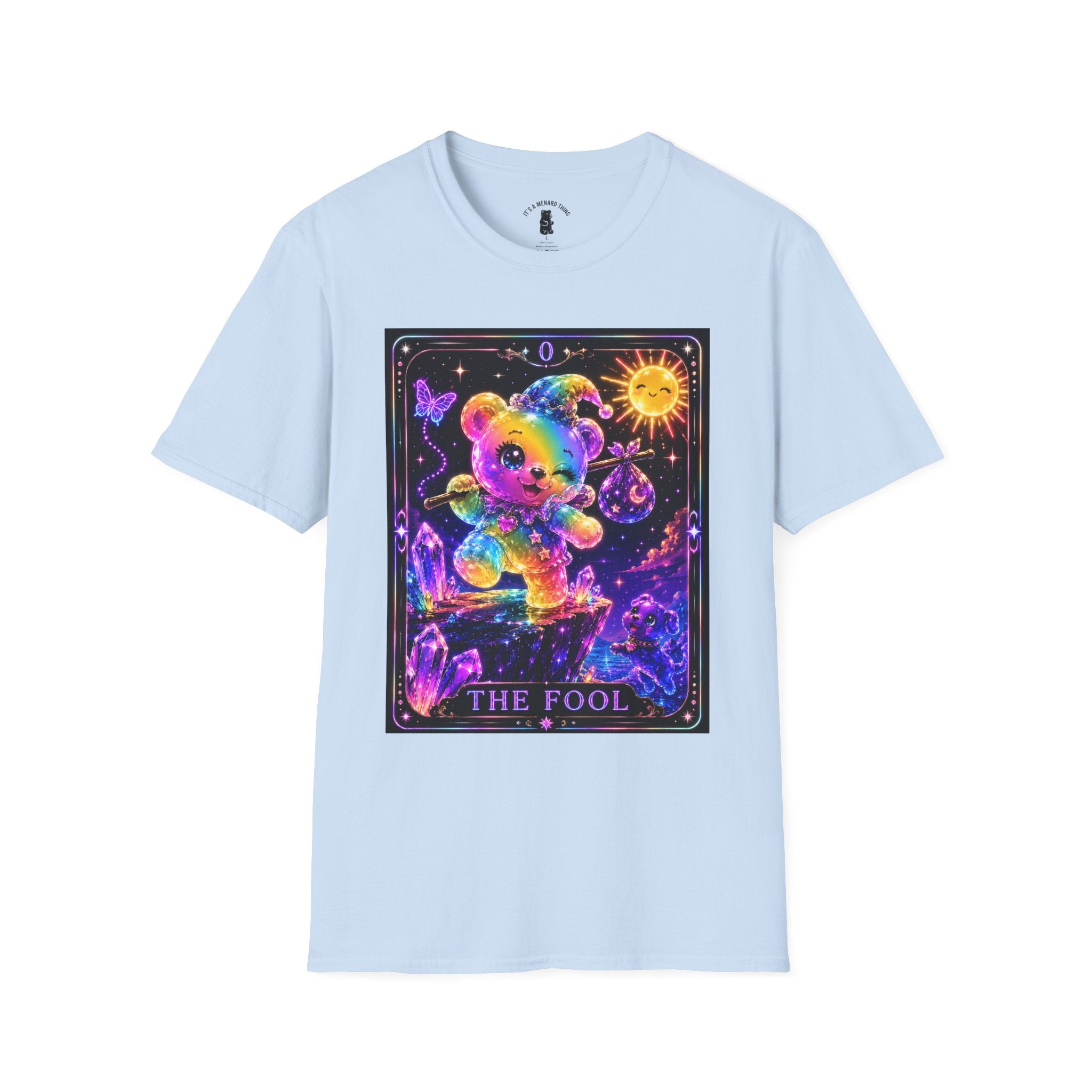 The Fool Tarot Colorful Rainbow Oozy Bear Friend- Cute Graphic Shirt
