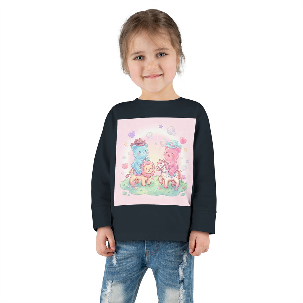 Oozy Bear Gummies Riding Frosted Animal Cookies- Graphic Long Sleeve Shirt