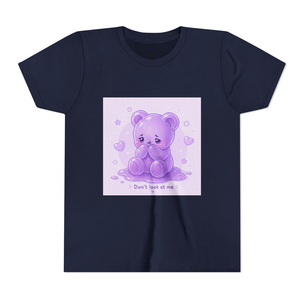 Shy Purple Gooey Gummy Bear “Don’t Look at Me” Graphic