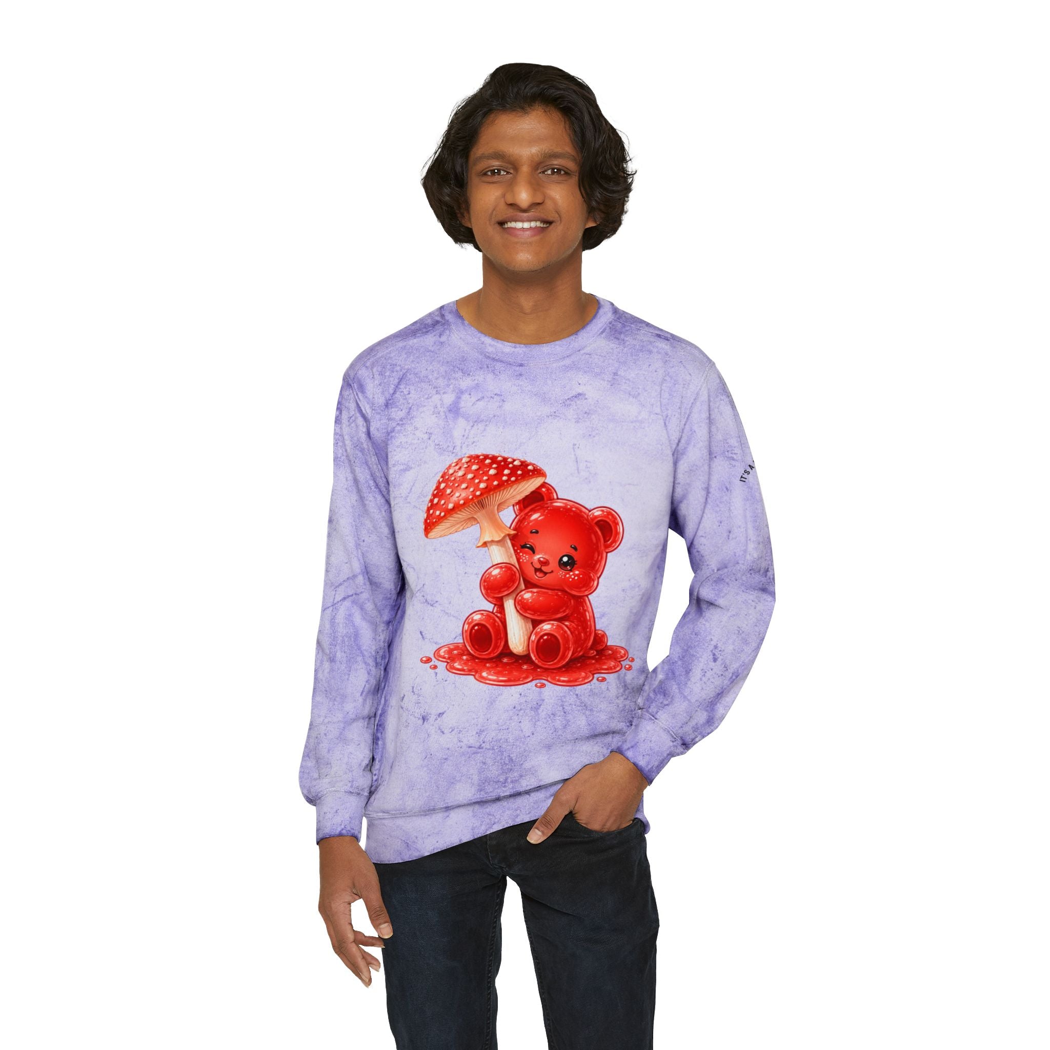 Speckled Special Red Mushroom, Gooey Gummy bear — Kawaii Graphic Sweatshirt