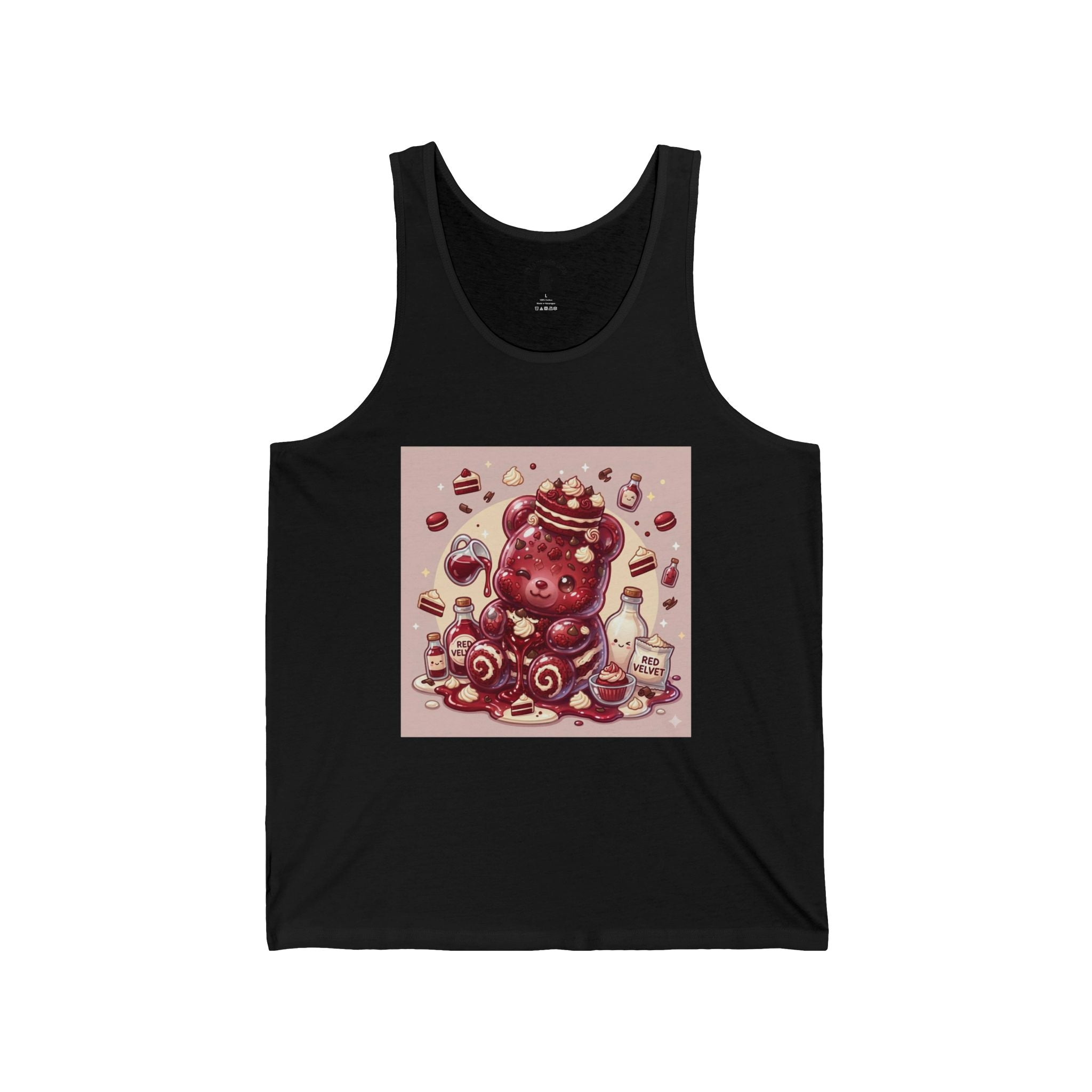 Special Red Velvet Cake & Frosting, Gooey Gummy Bear — Cute Illustration Tank