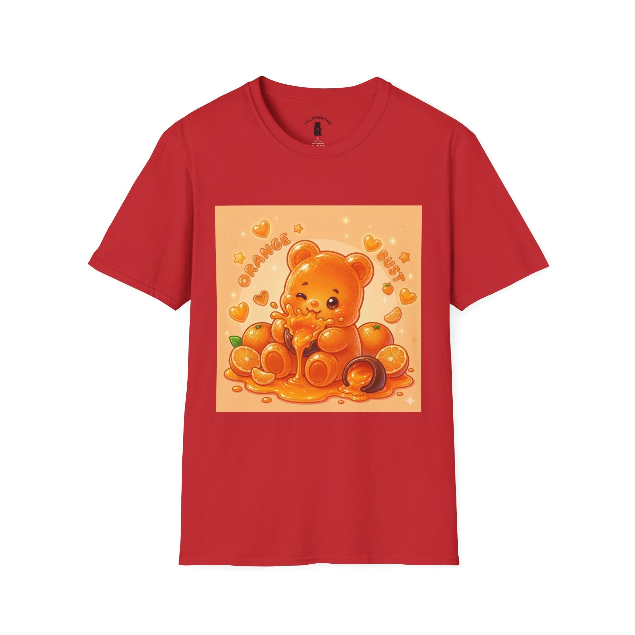 Orange Burst Gooey Gummy Bear T-Shirt —  Kawaii Graphic T-Shirt