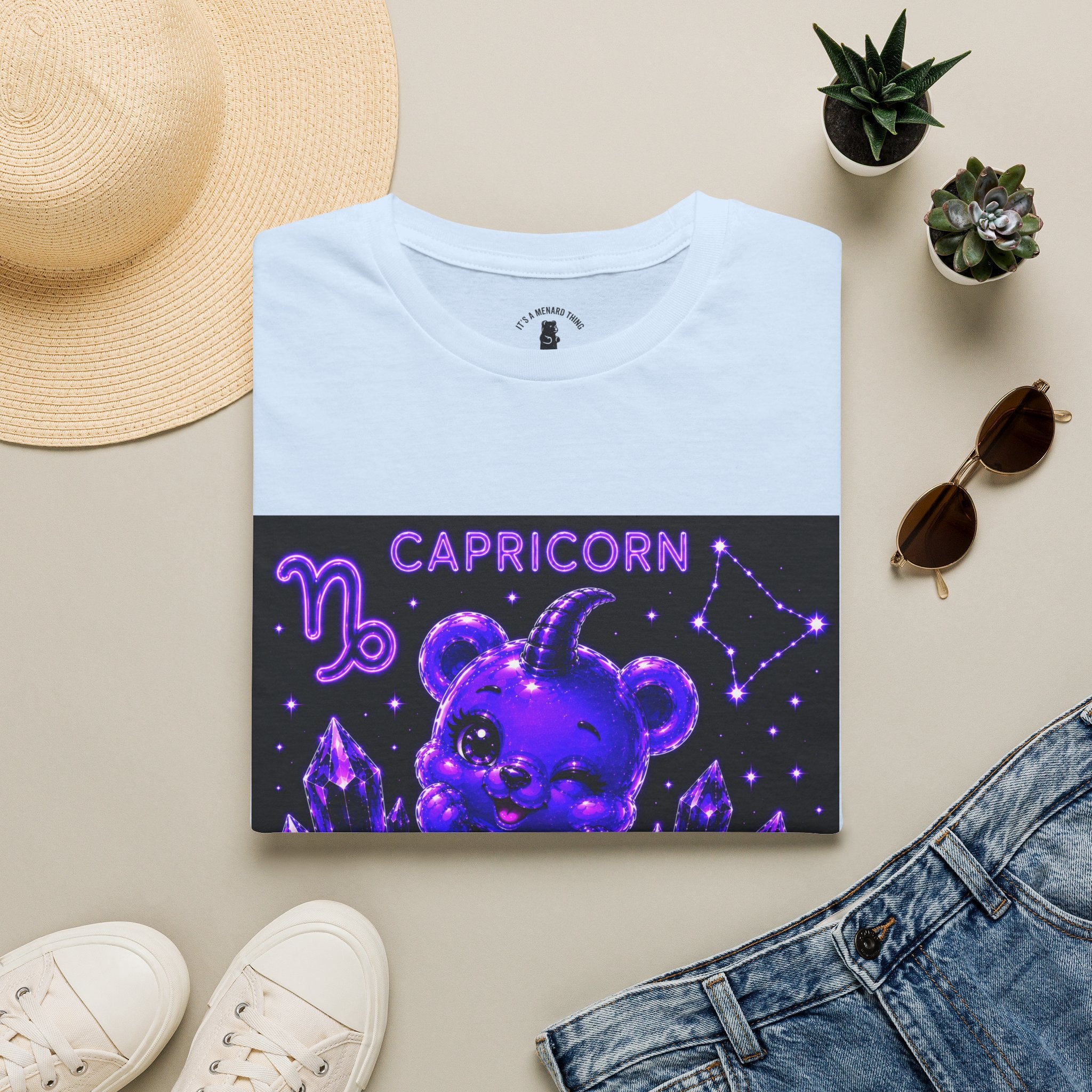 Capricorn Zodiac Constellation Oozy Bear Friend- Graphic Shirt