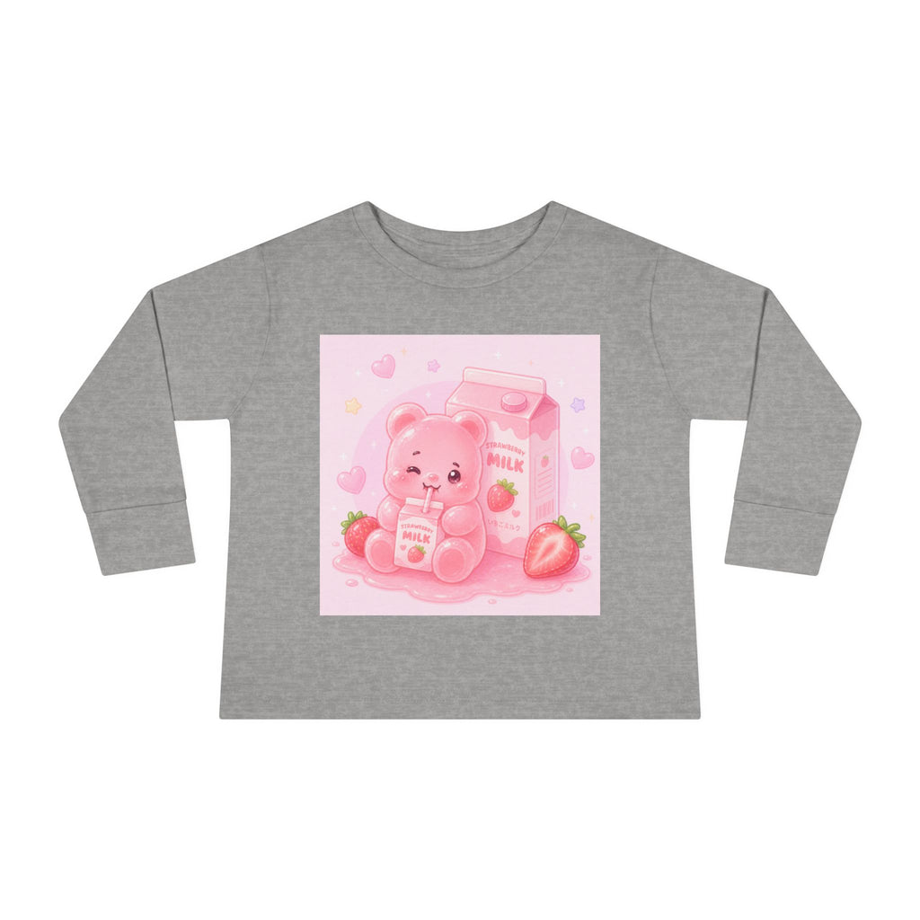 Strawberry Milk Oozy Bear Friend- Graphic Long Sleeve Shirt