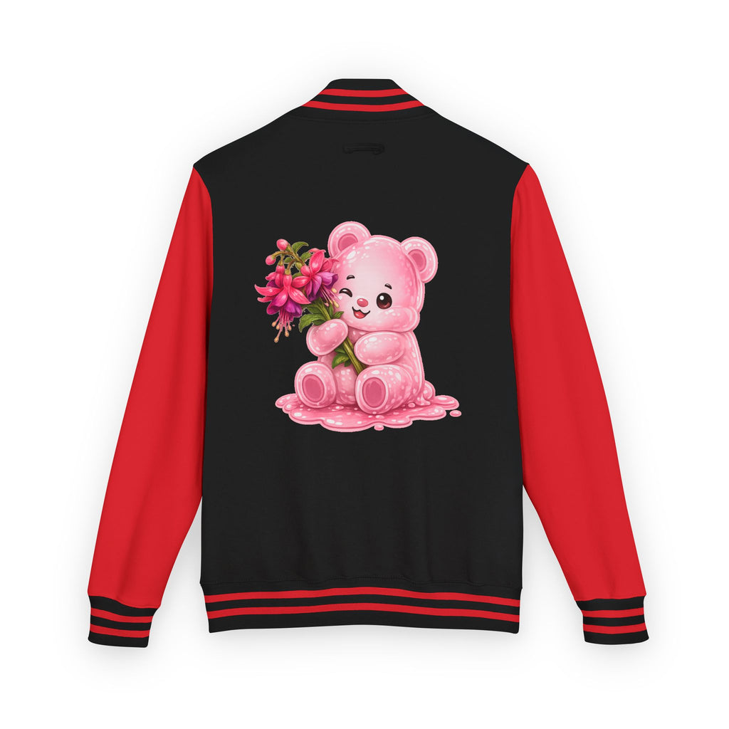 Special Pink Flowers, Pale Oozy Bear Gummy Friend- Lettermen Graphic Jacket