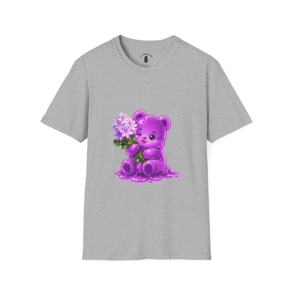 Purple Flower Cluster, Oozy Bear Friend Flower Addition- Graphic Shirt
