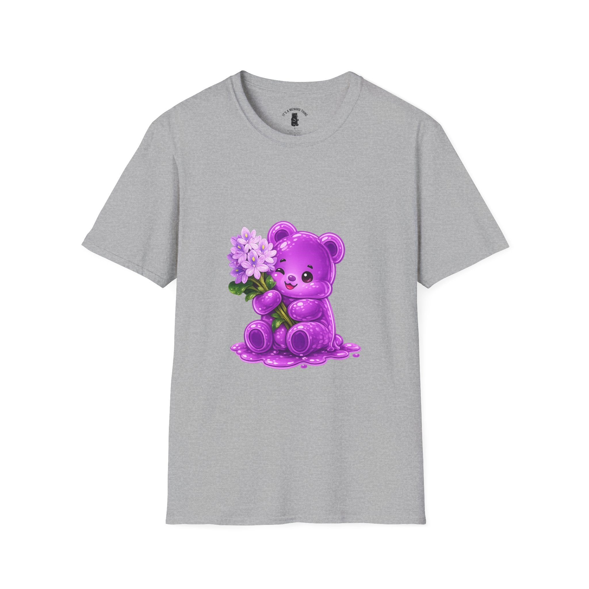 Purple Flower Cluster, Oozy Bear Friend Flower Addition- Graphic Shirt
