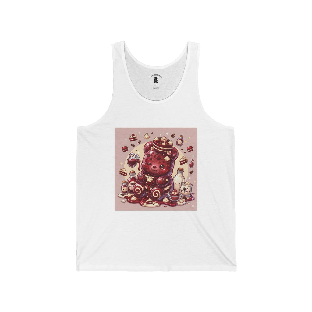 Special Red Velvet Cake & Frosting, Gooey Gummy Bear — Cute Illustration Tank