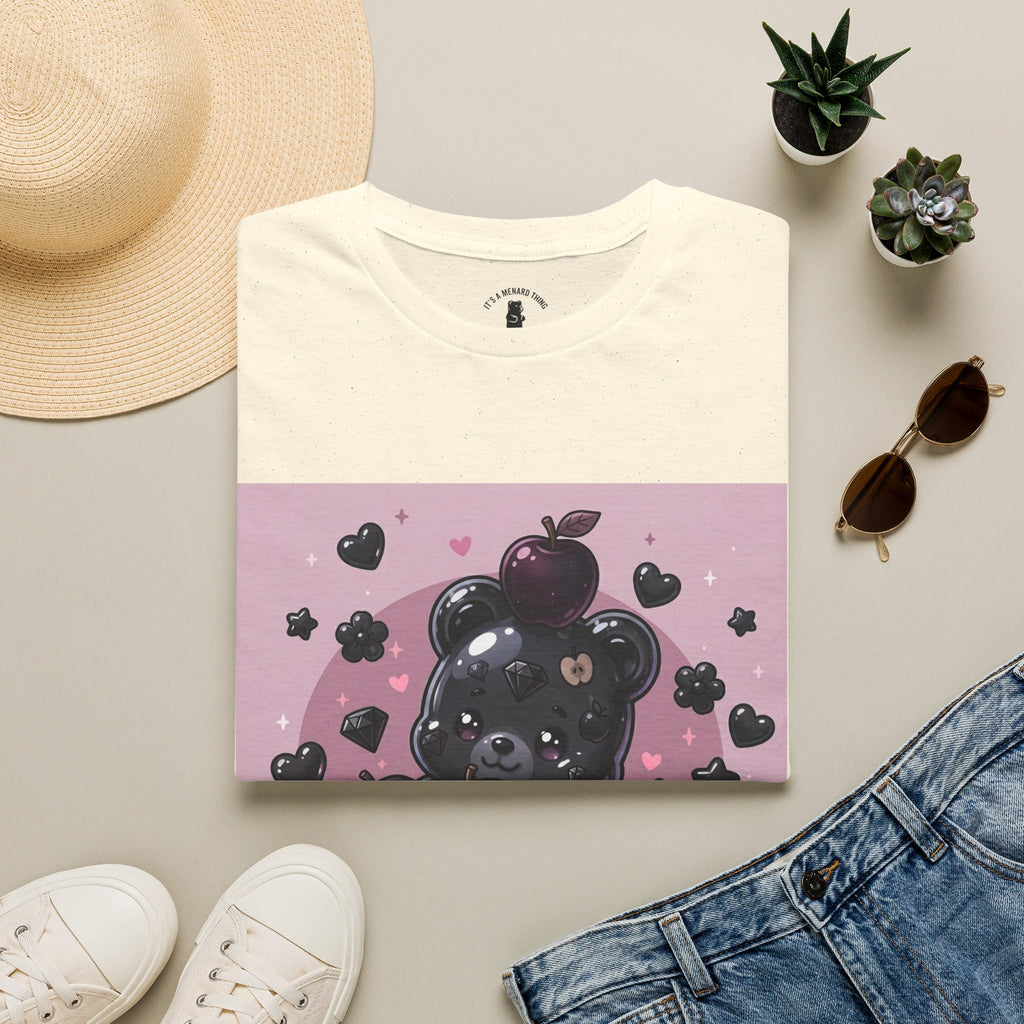 Black Diamond Special Exotic Apple Oozy Bear Friend — Cute Fruit Bear Graphic Tee