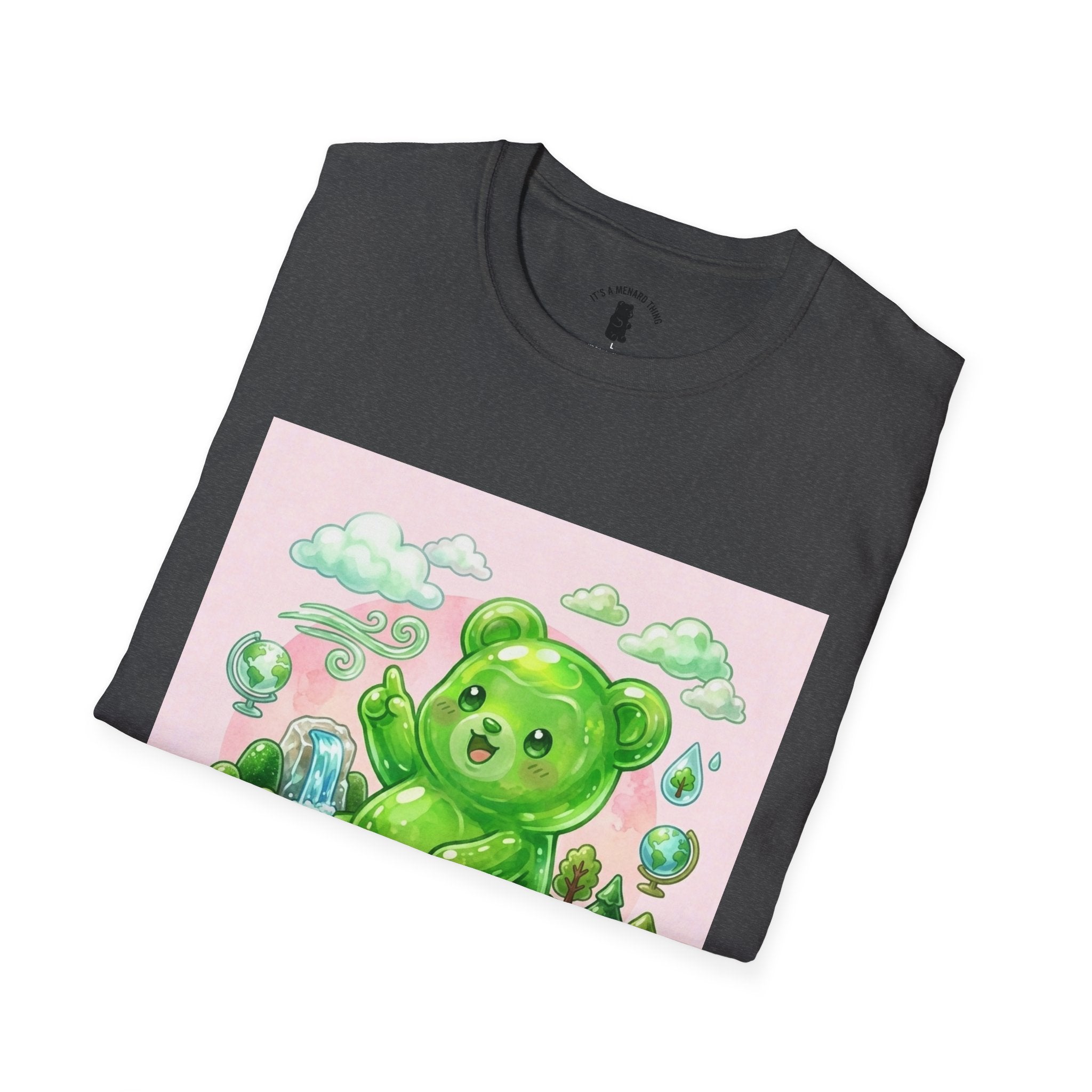 Green Teddy Bear Nature Tee — Cute Eco-Garden Graphic T-Shirt