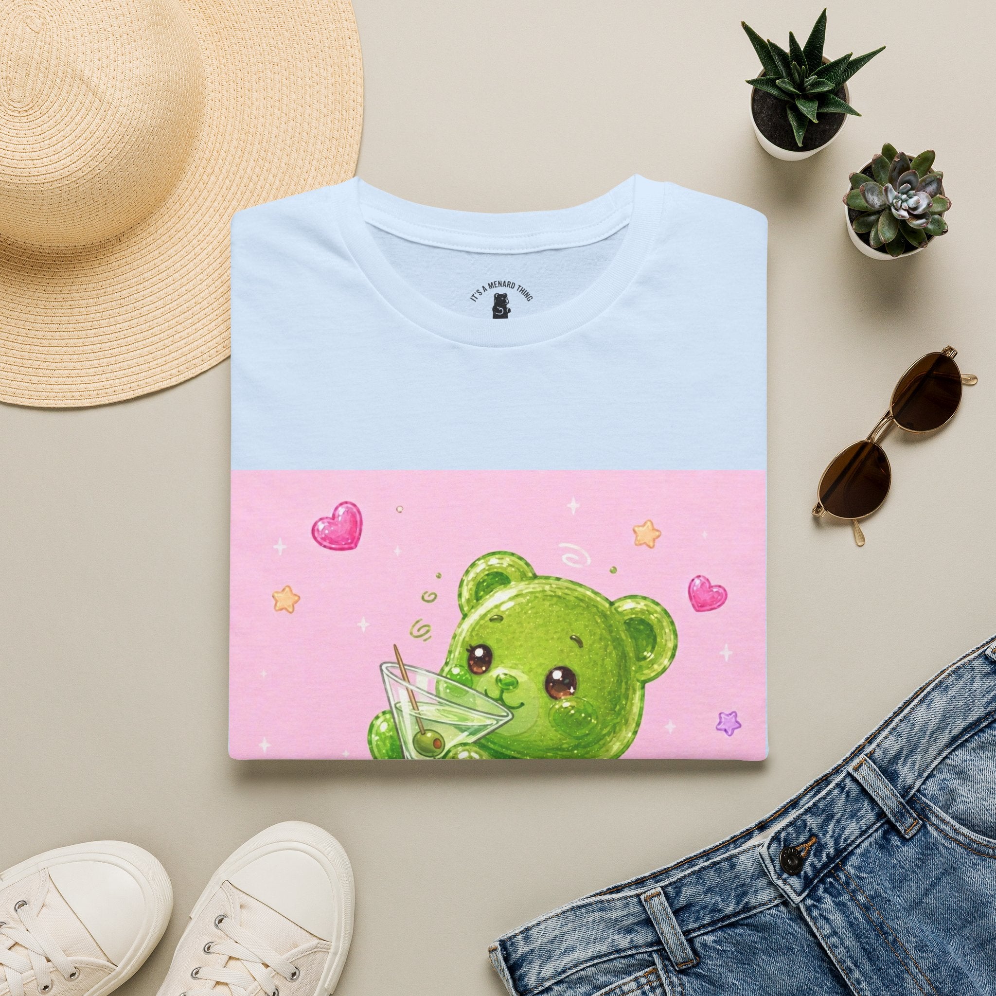 Yummy Martini, Green Oozy Boozy Gummy Drinking Pal- Kawaii Graphic Shirt
