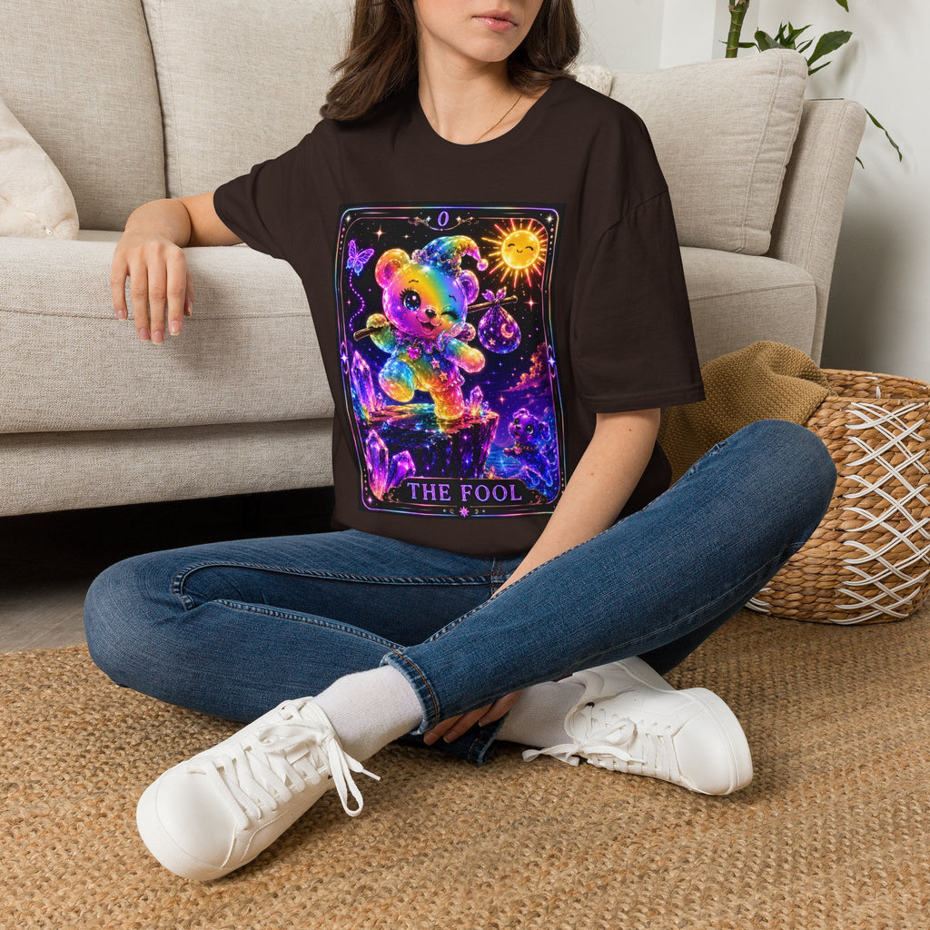 The Fool Tarot Colorful Rainbow Oozy Bear Friend- Cute Graphic Shirt