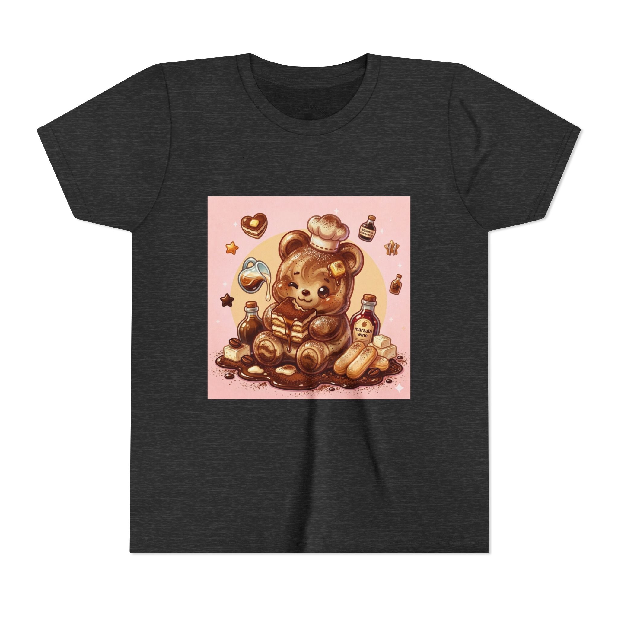 Tiramisu Gooey Gummy Chef Bear Graphic Youth T-Shirt