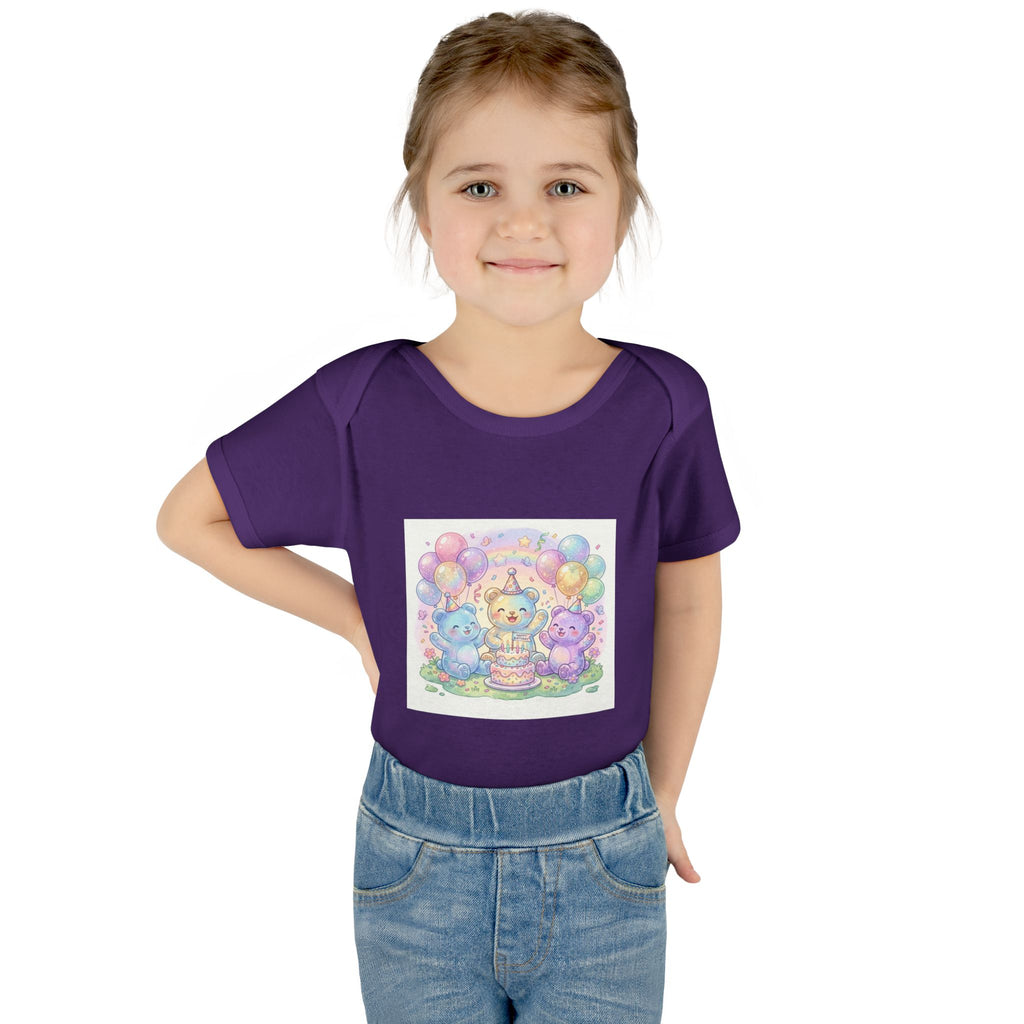 Birthday Gooey Bears, Cake & Balloons Infant Onesie