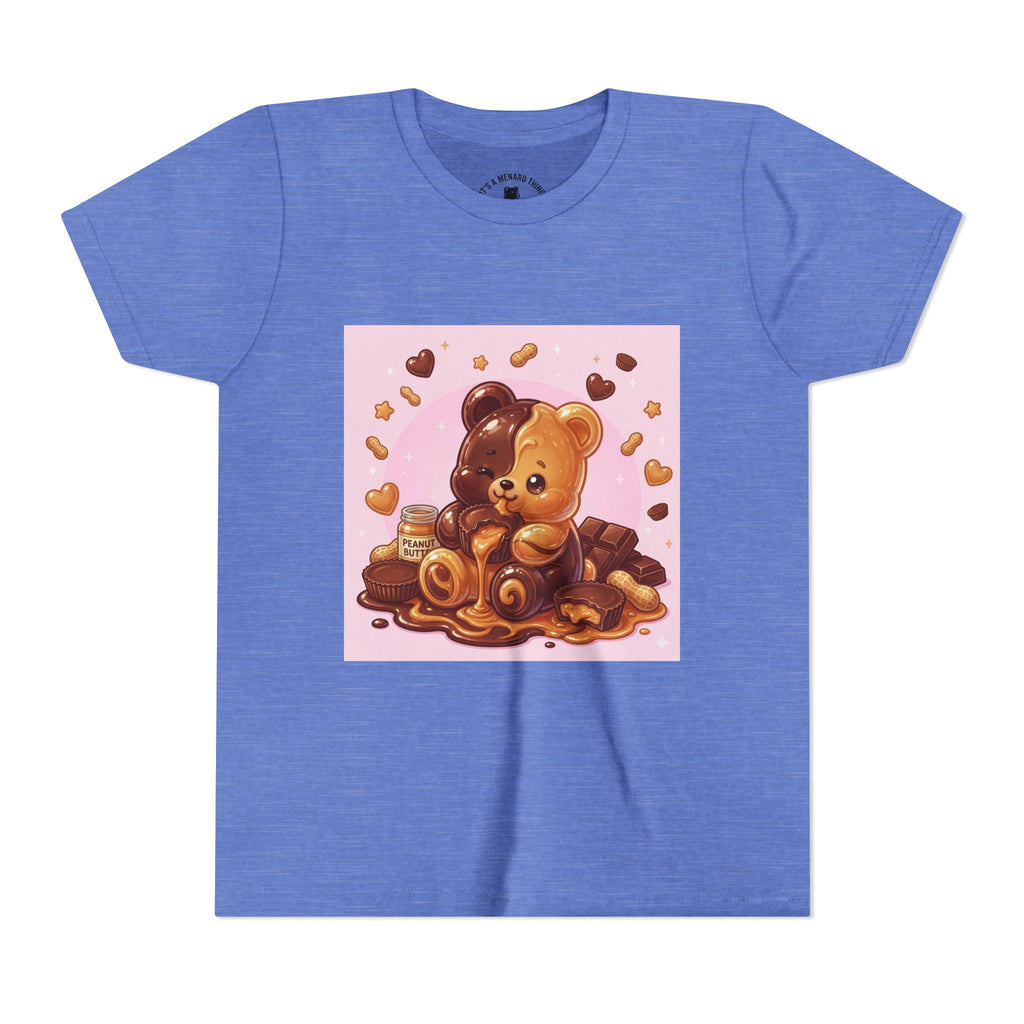 Kids Chocolate & Peanut Butter candy Gooey Gummy Youth Short Sleeve Shirt